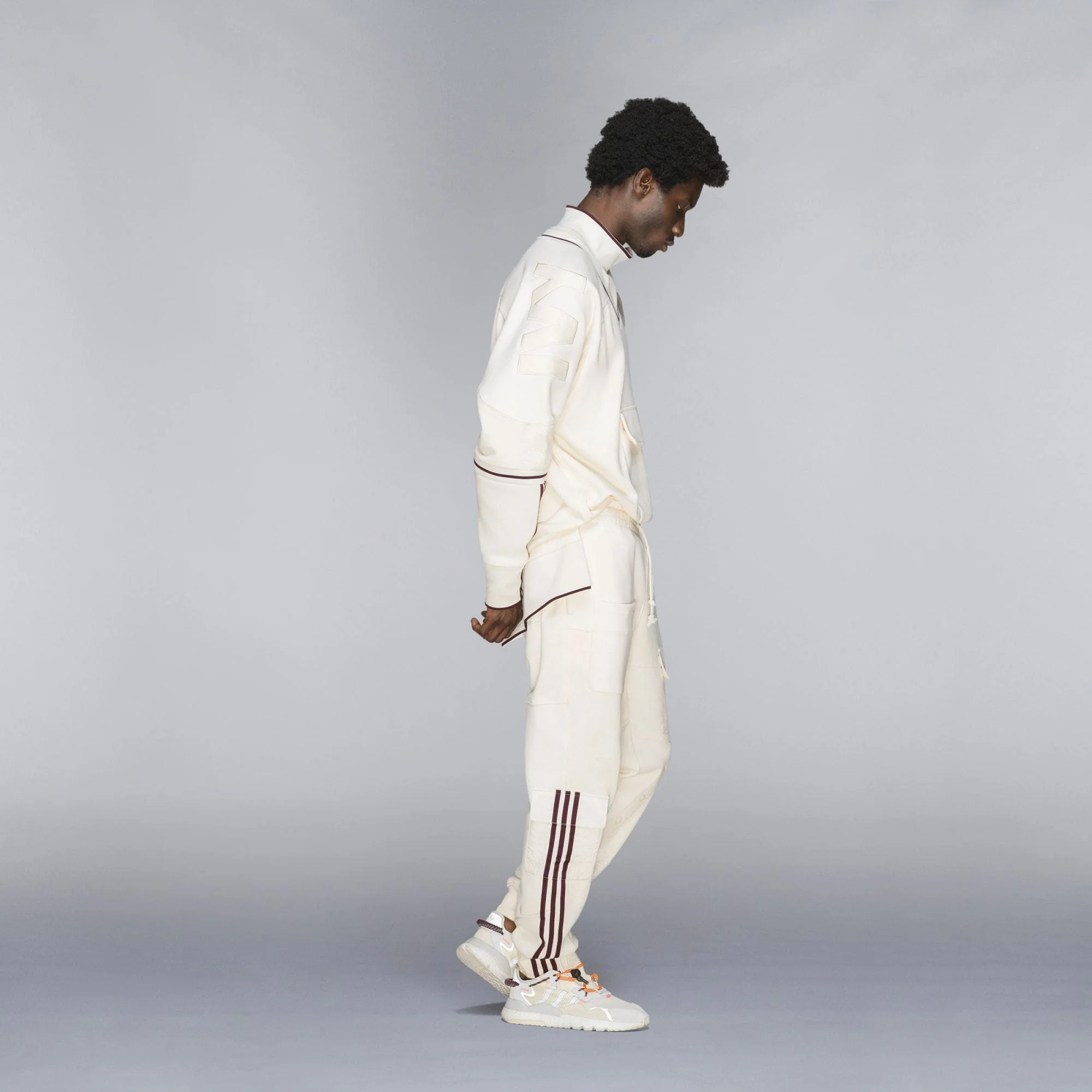 adidas Ivy Park Cargo Sweatpants Ecru Tint/Maroon - Image 6