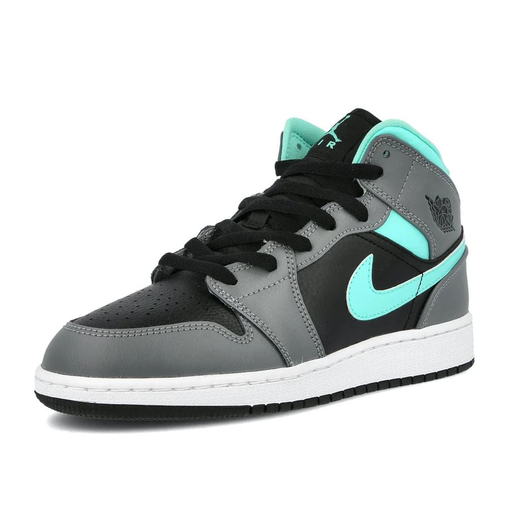 Air Jordan 1 Mid Grey Aqua (GS) - Image 2