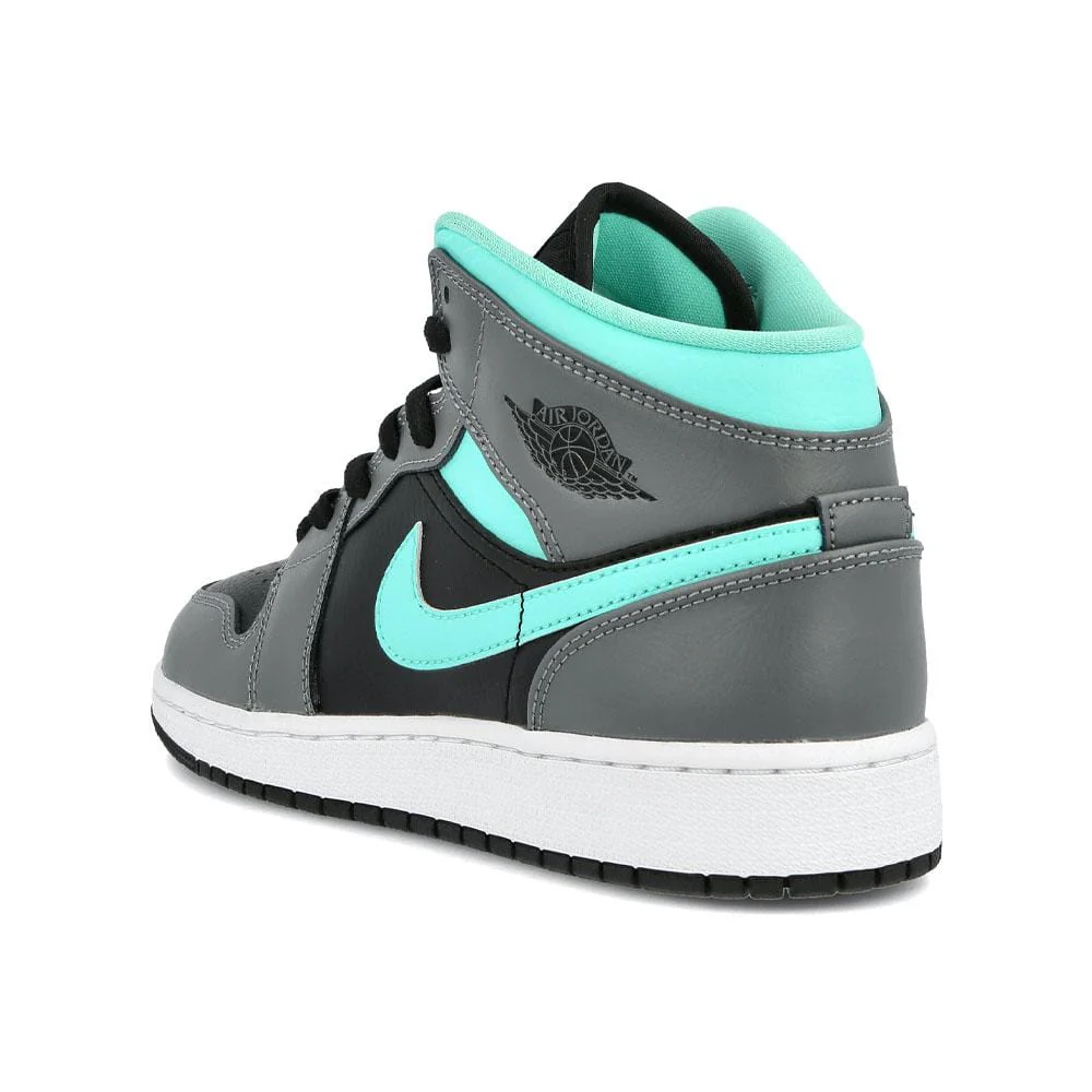 Air Jordan 1 Mid Grey Aqua (GS) - Image 3