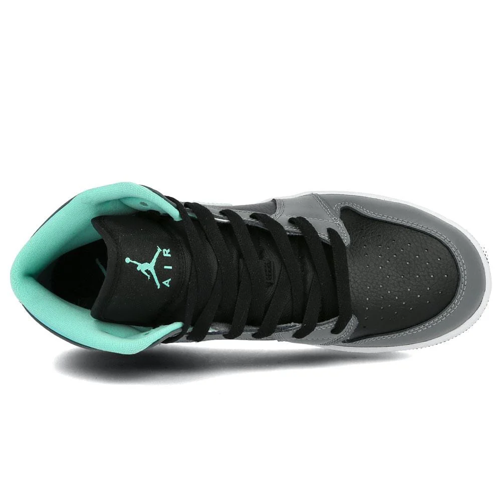 Air Jordan 1 Mid Grey Aqua (GS) - Image 4
