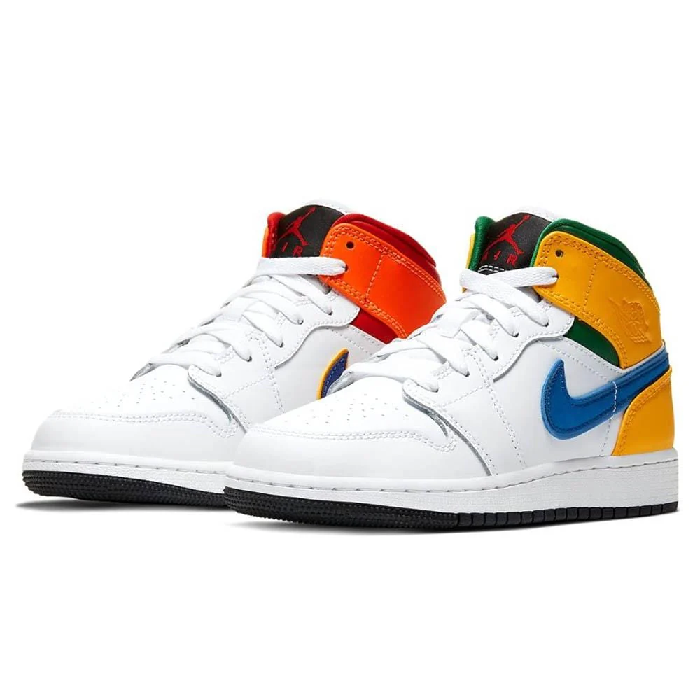 Air Jordan 1 Mid GS 'White Court Purple Teal' - Image 2