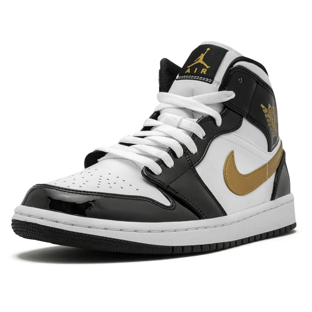 Air Jordan 1 Mid Patent 'Black Gold' - Image 4