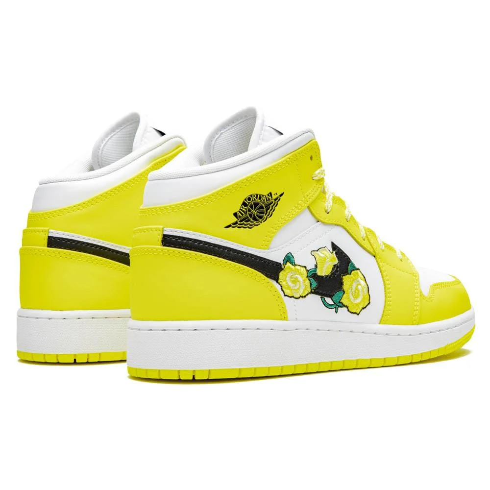 Air Jordan 1 Mid SE GS 'Rose Patch - Dynamic Yellow' - Image 3