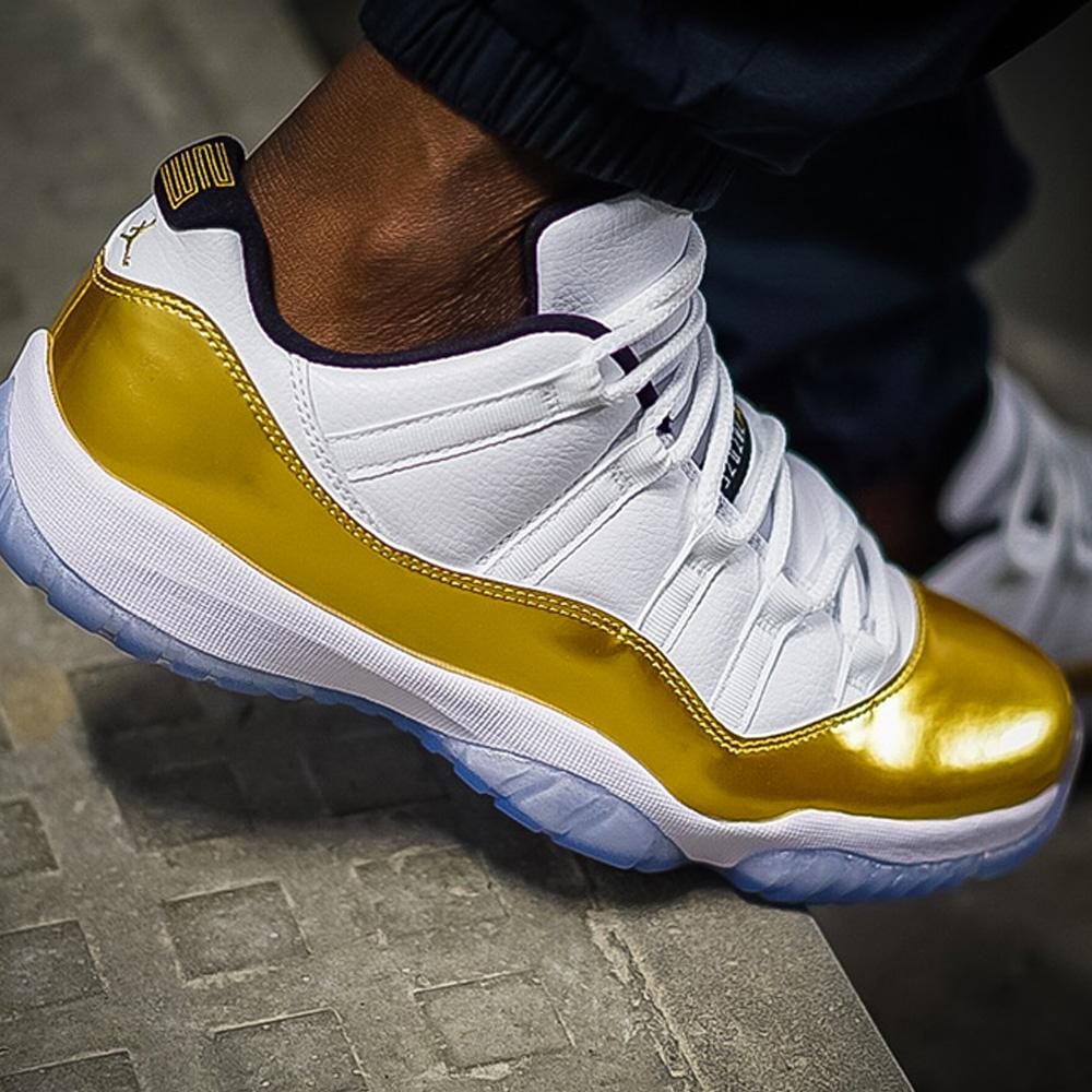 Air Jordan 11 Retro Low White- Metallic Gold - Image 8
