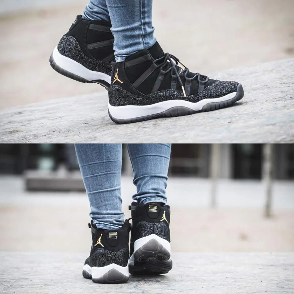 Air Jordan 11 HC Heiress GG Black-Metallic Gold - Image 6
