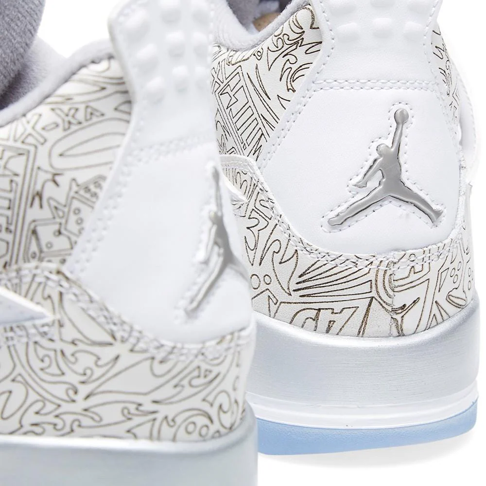AIR JORDAN 4 RETRO LASER BG White & Metallic Silver - Image 6