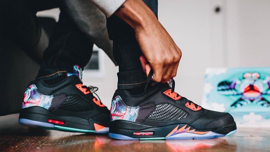 Air Jordan 5 Retro Low Black Crimson 'CNY' - Image 4