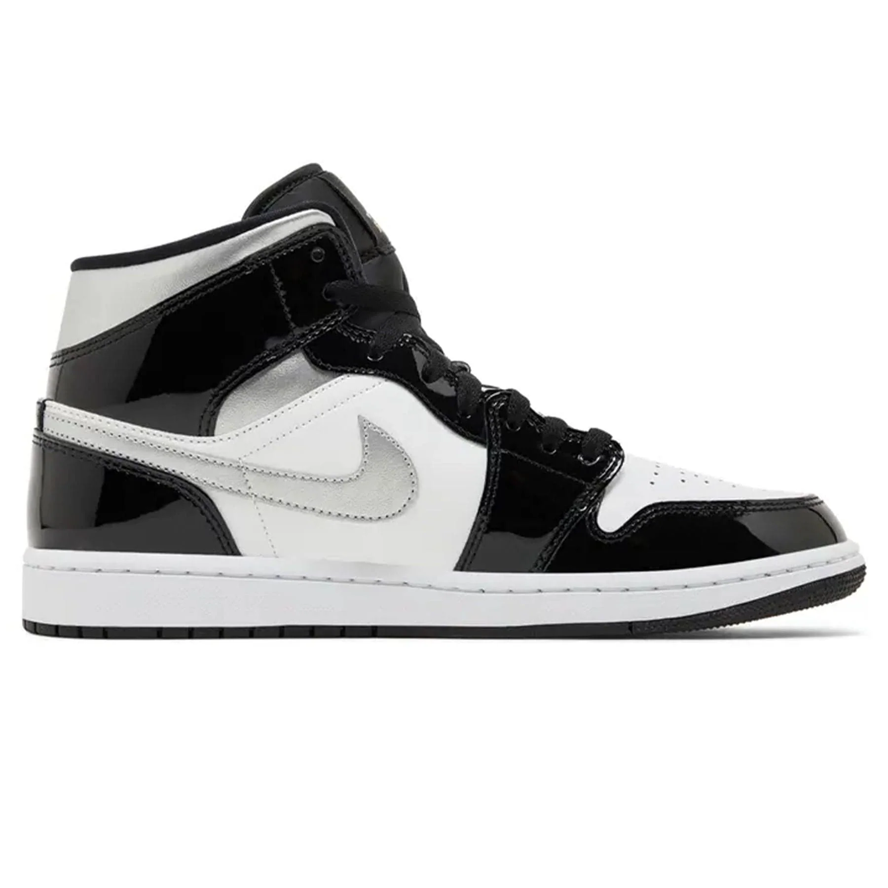 Air Jordan 1 Mid SE 'Black White Metallic Silver' - Image 2