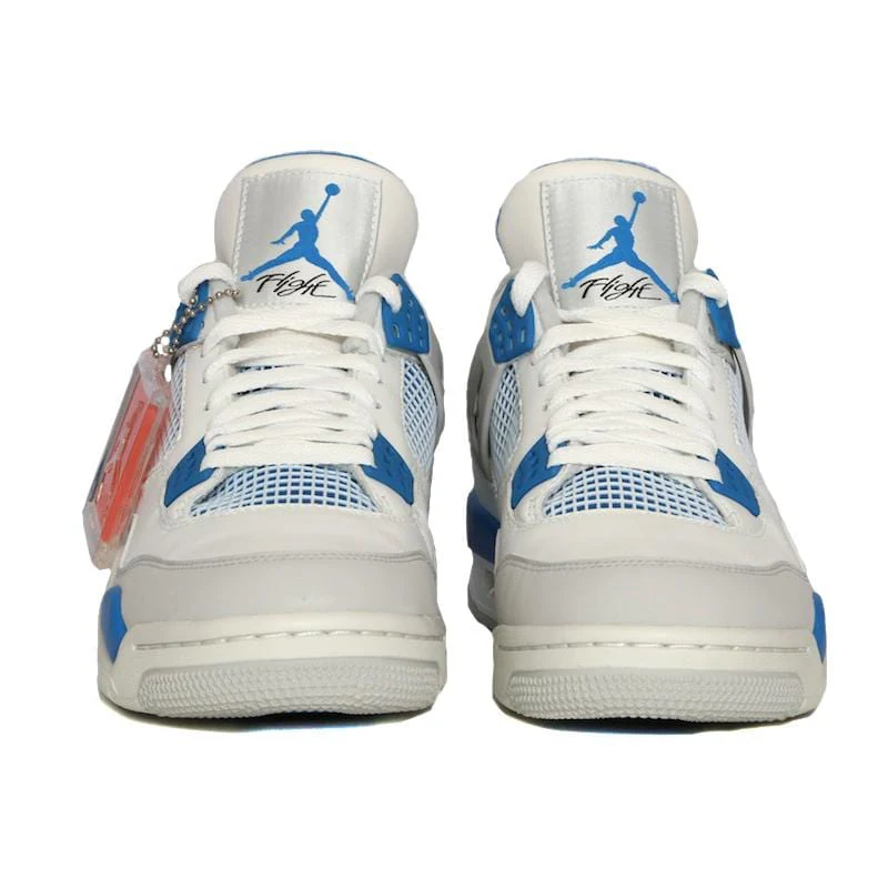 Air Jordan 4 Retro White & Military Blue - Image 3
