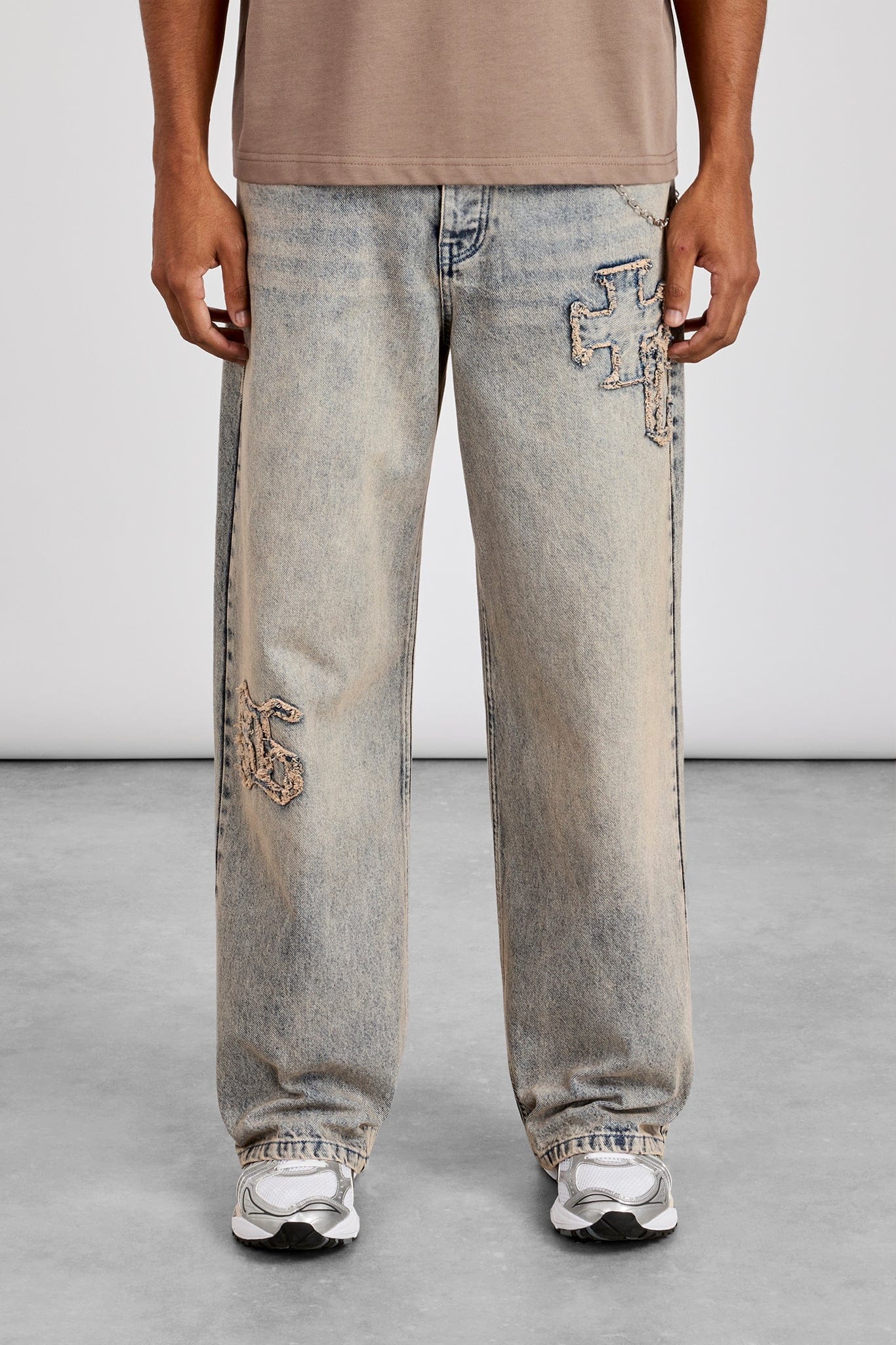 Cernucci Baggy Applique Jean - Antique Wash - Image 3