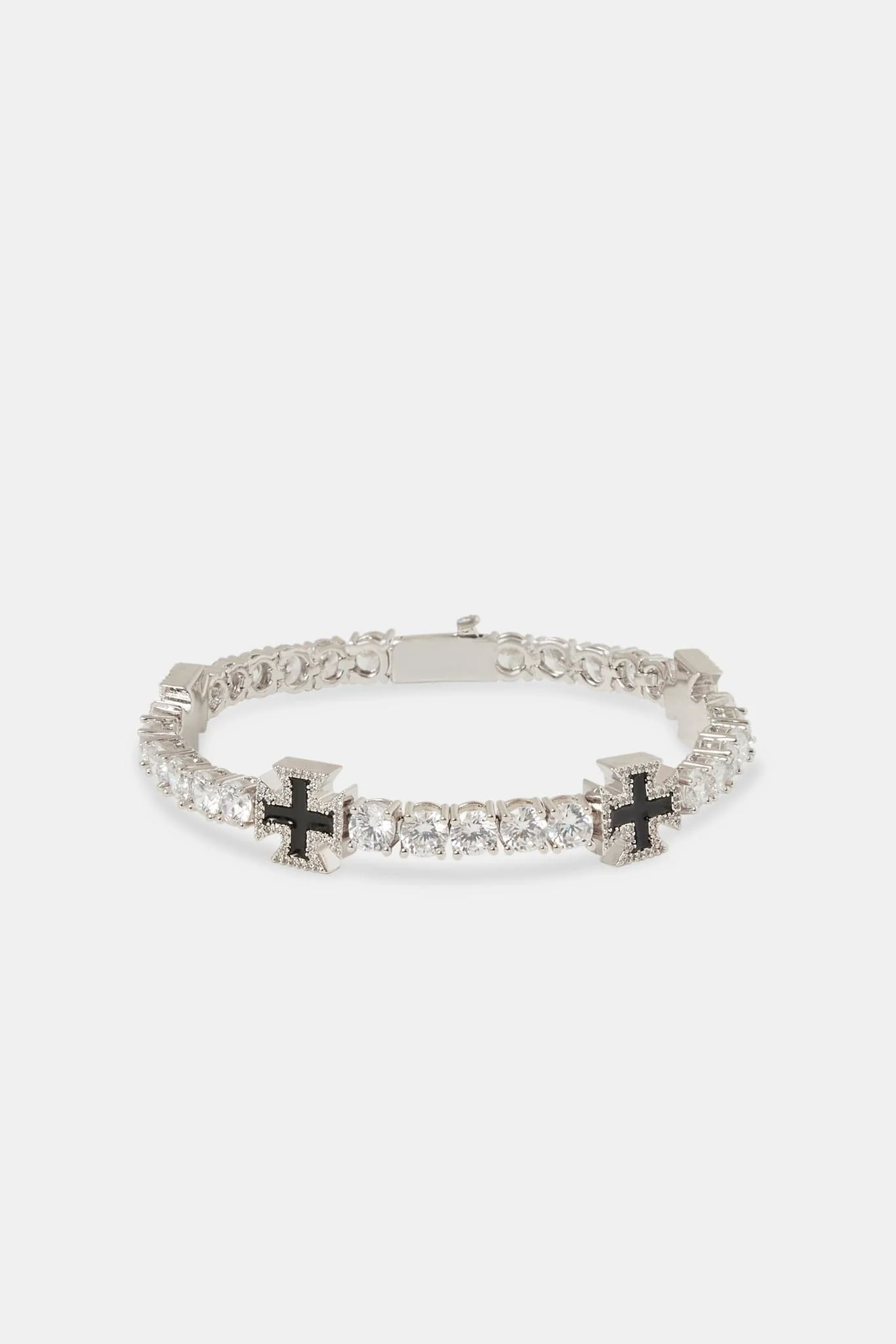 Cernucci Black Cross Motif Tennis Bracelet - 5mm - Image 2