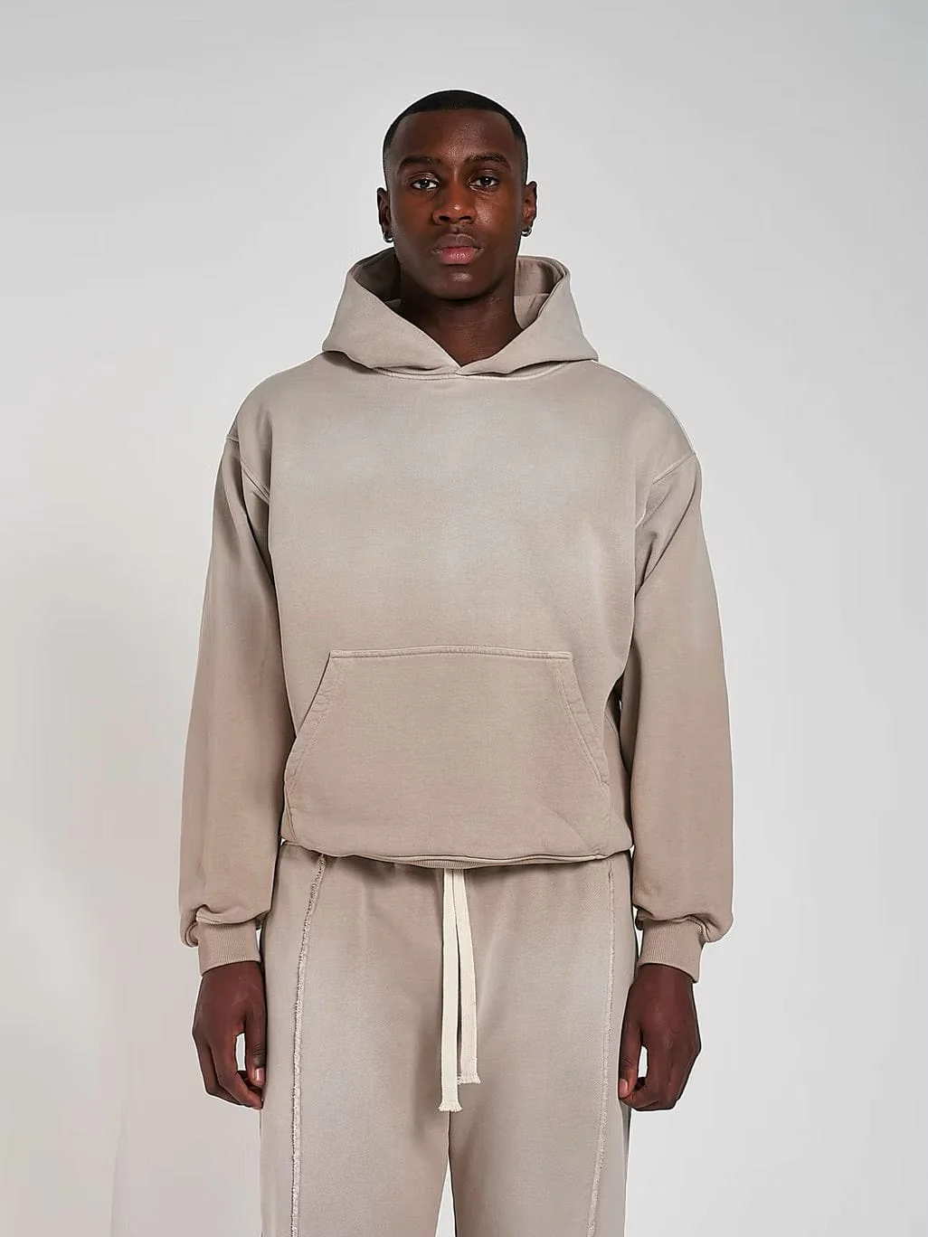 KAIZEN MARKET BLANK HEAVYWEIGHT FADE OUT HOODIE MOCHA - Image 3
