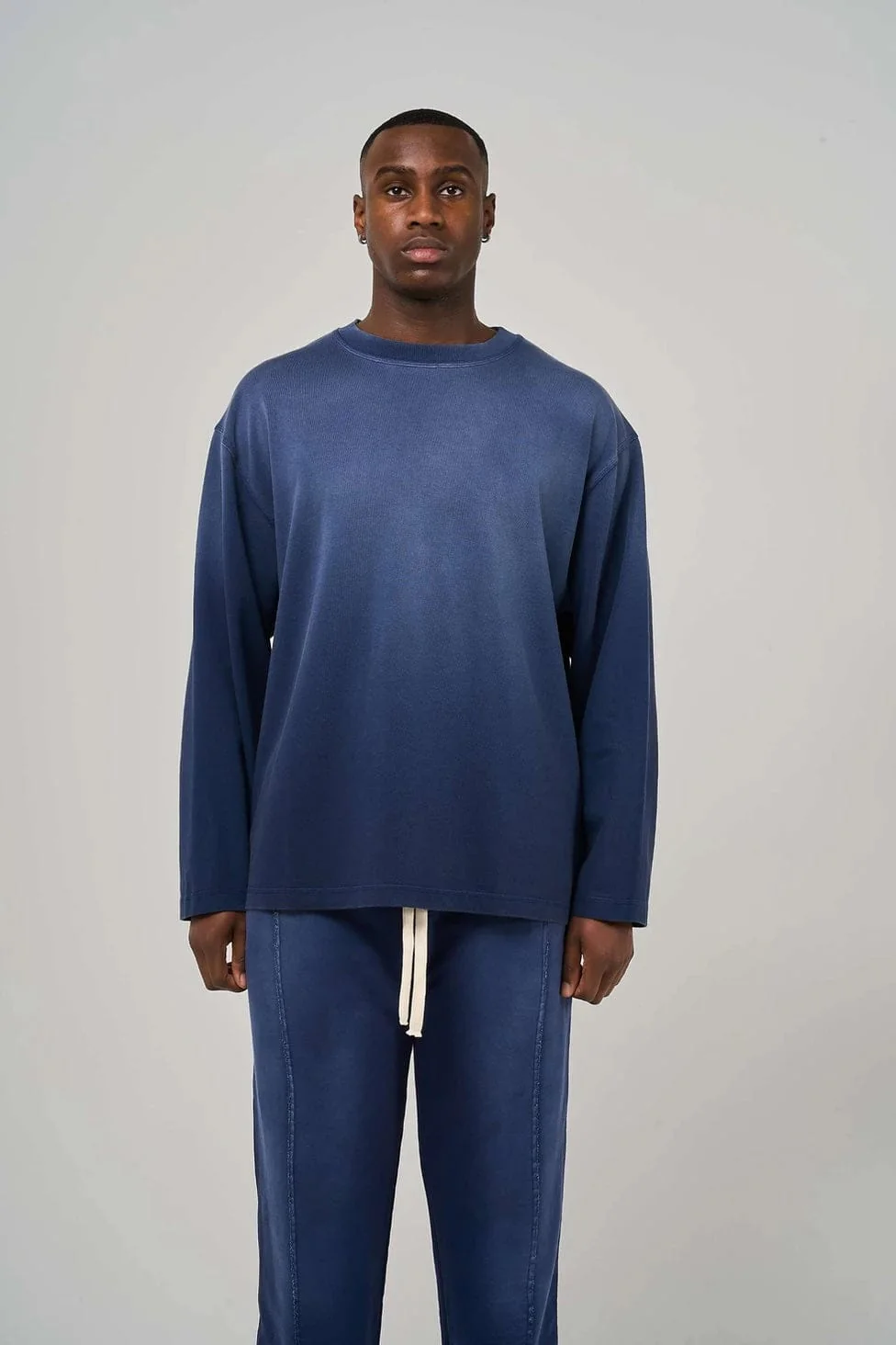 KAIZEN MARKET BLANK HEAVYWEIGHT FADE OUT LONGSLEEVE TEE BLUE - Image 2