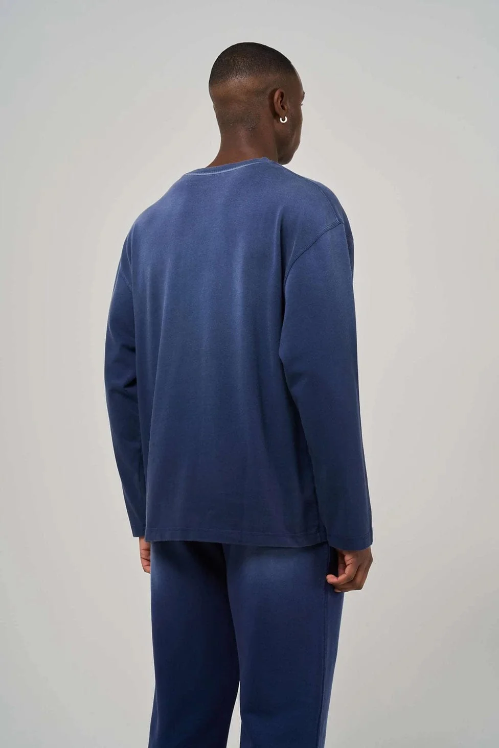 KAIZEN MARKET BLANK HEAVYWEIGHT FADE OUT LONGSLEEVE TEE BLUE - Image 3