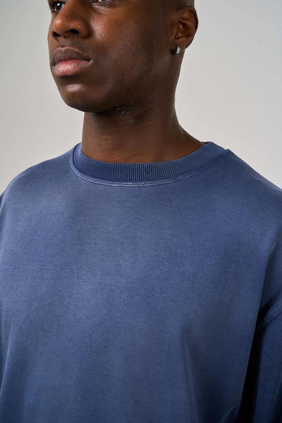 KAIZEN MARKET BLANK HEAVYWEIGHT FADE OUT LONGSLEEVE TEE BLUE - Image 4