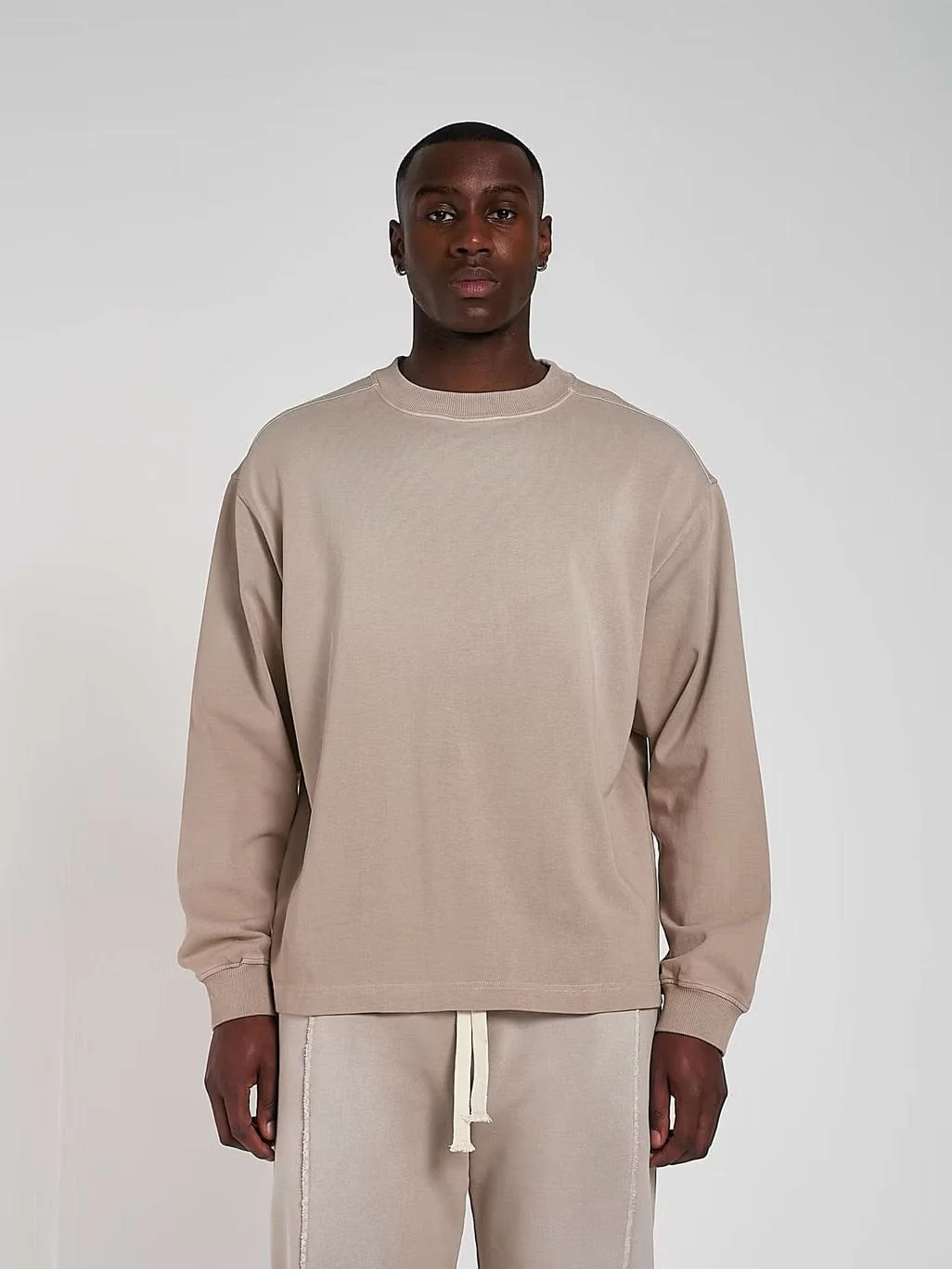 KAIZEN MARKET BLANK HEAVYWEIGHT FADE OUT LONGSLEEVE TEE MOCHA - Image 3