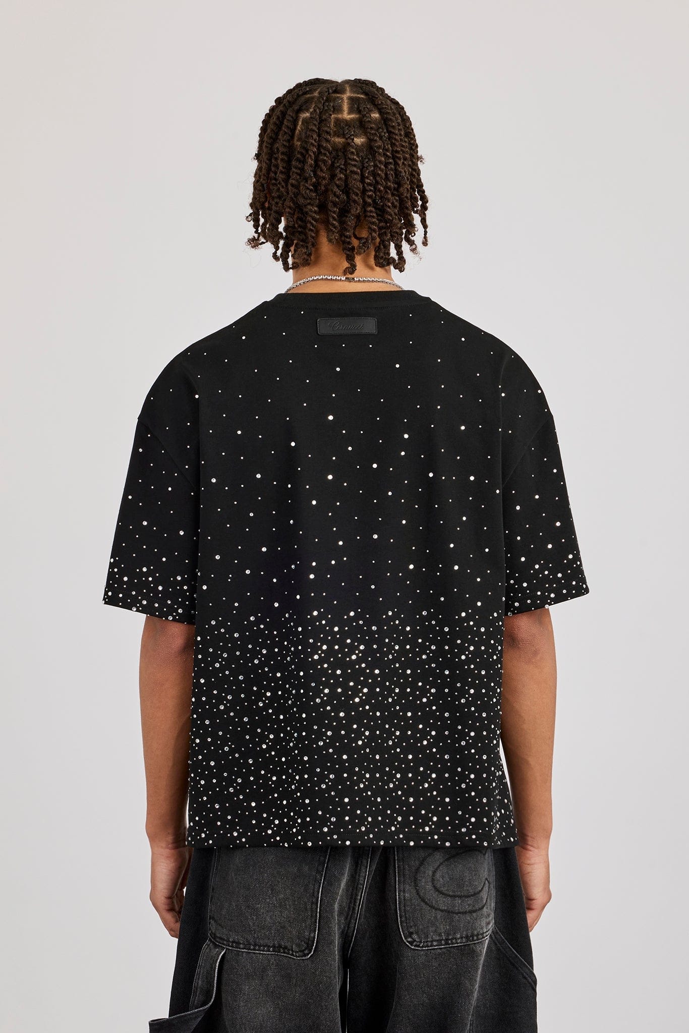 Cernucci Boxy Rhinestone T-Shirt - Black - Image 4