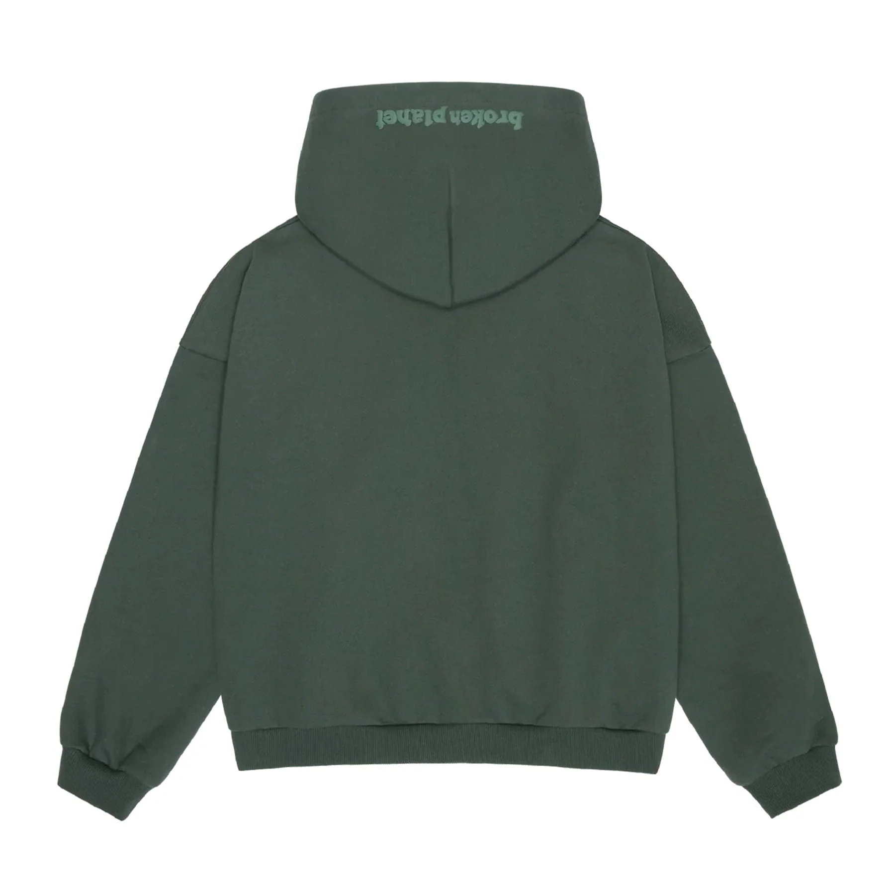 Broken Planet Zip Up Hoodie 'Emerald Green' - Image 2