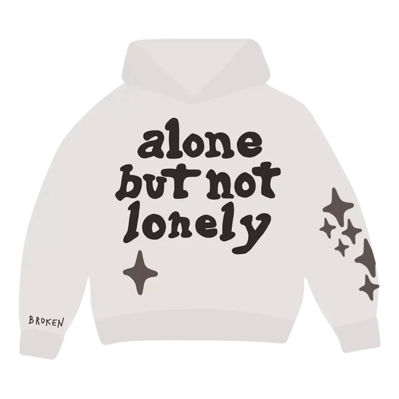 Broken Planet Hoodie 'Alone But Not Lonely' - White