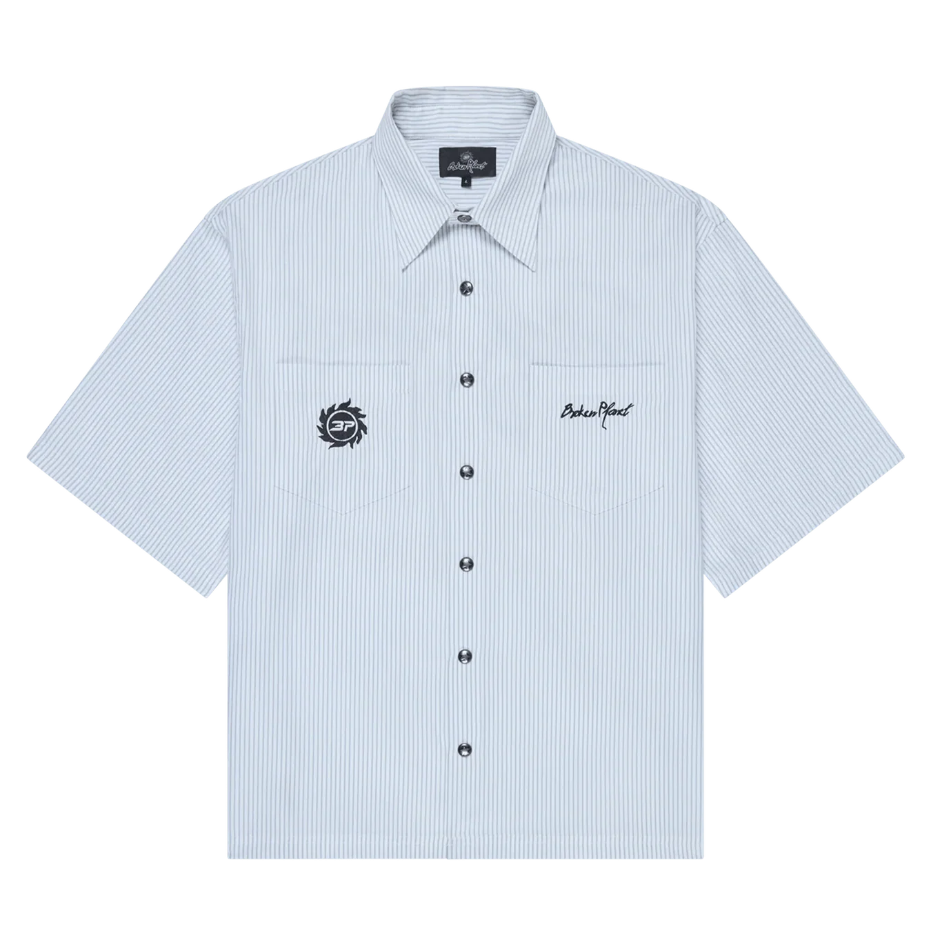 Broken Planet Button-Up Shirt 'White Grey'