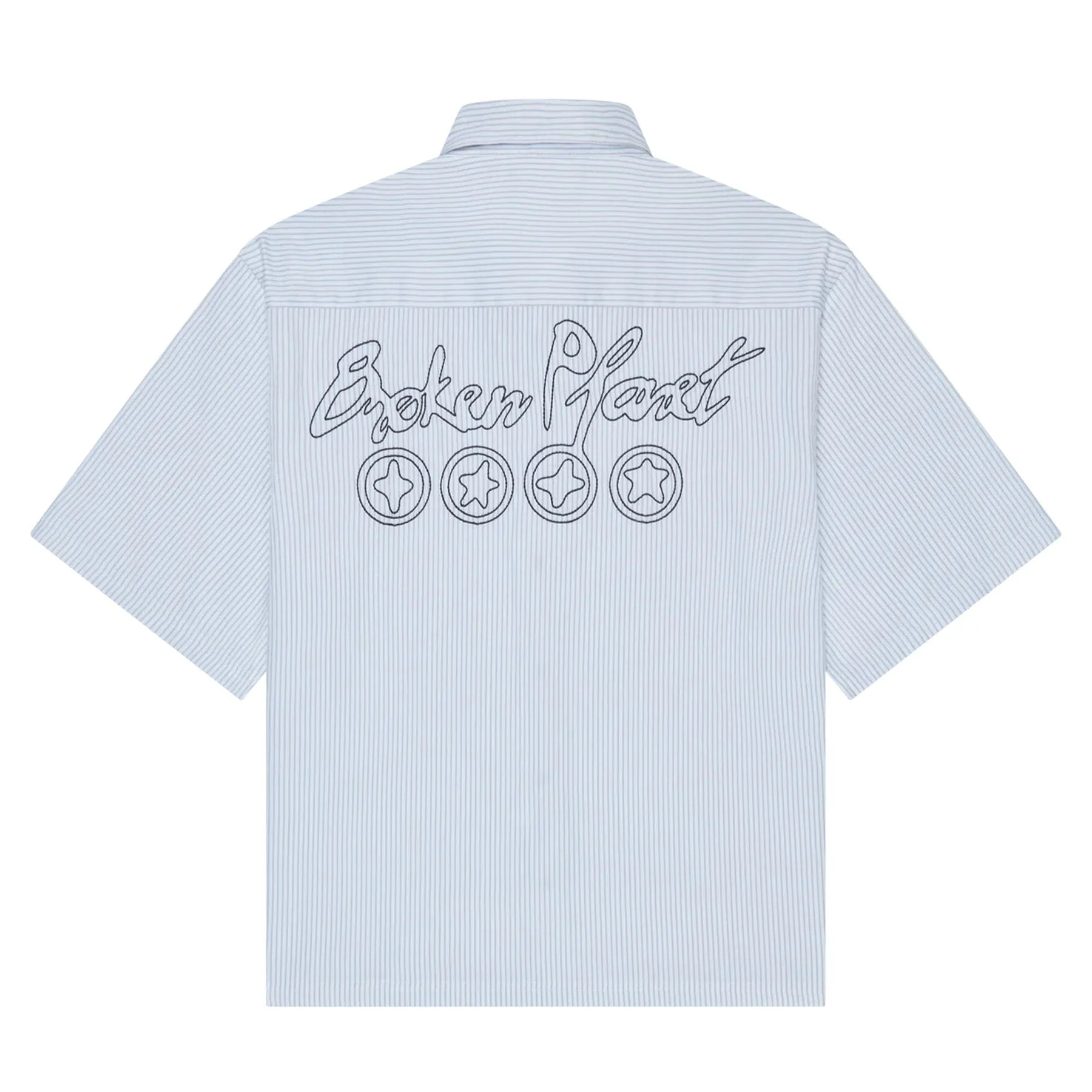 Broken Planet Button-Up Shirt 'White Grey' - Image 2