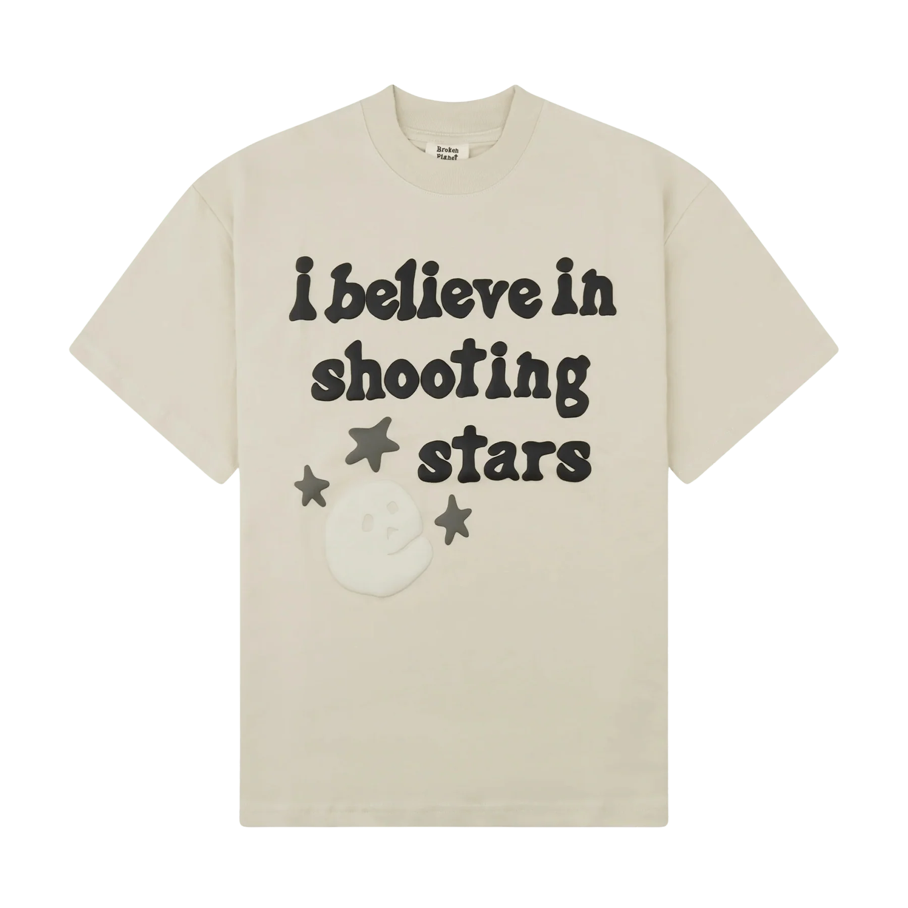 Broken Planet T Shirt 'I Believe In Shooting Stars' - White Bone