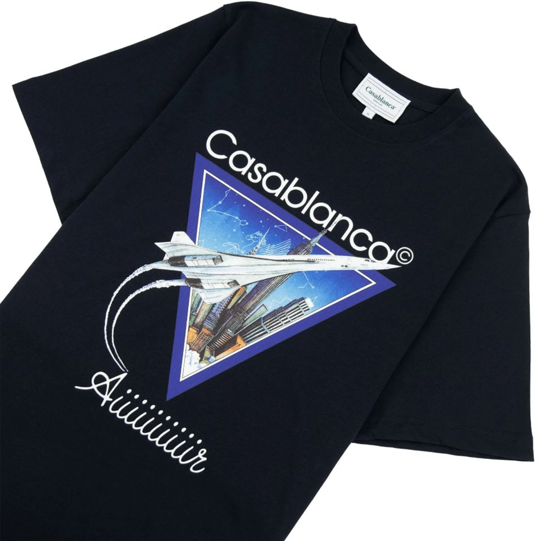 Casablanca 'Aiiiiiir' Printed T Shirt 'Navy' - Image 2