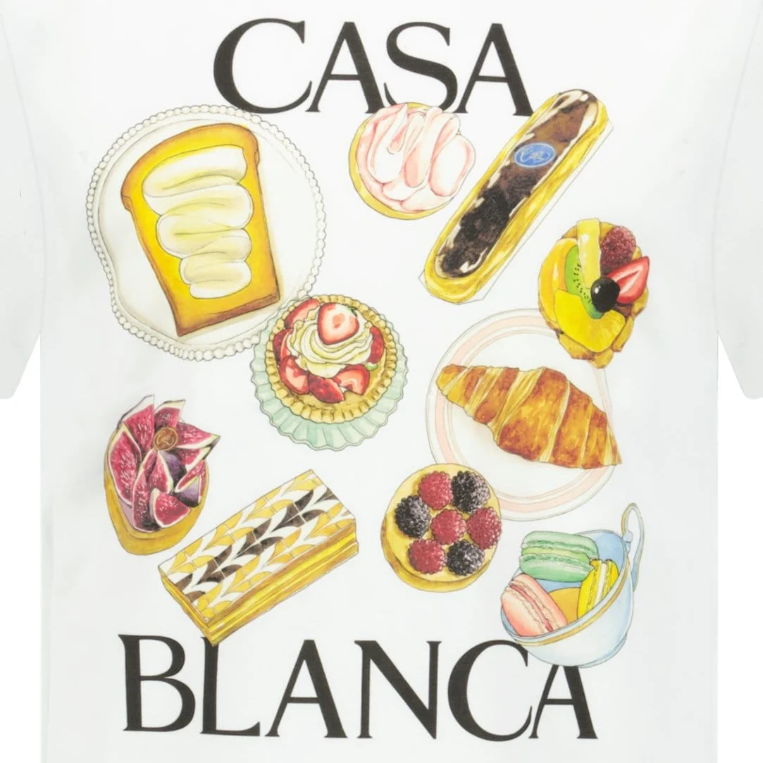 Casablanca In Flight Pastries Printed T-Shirt White - Image 2