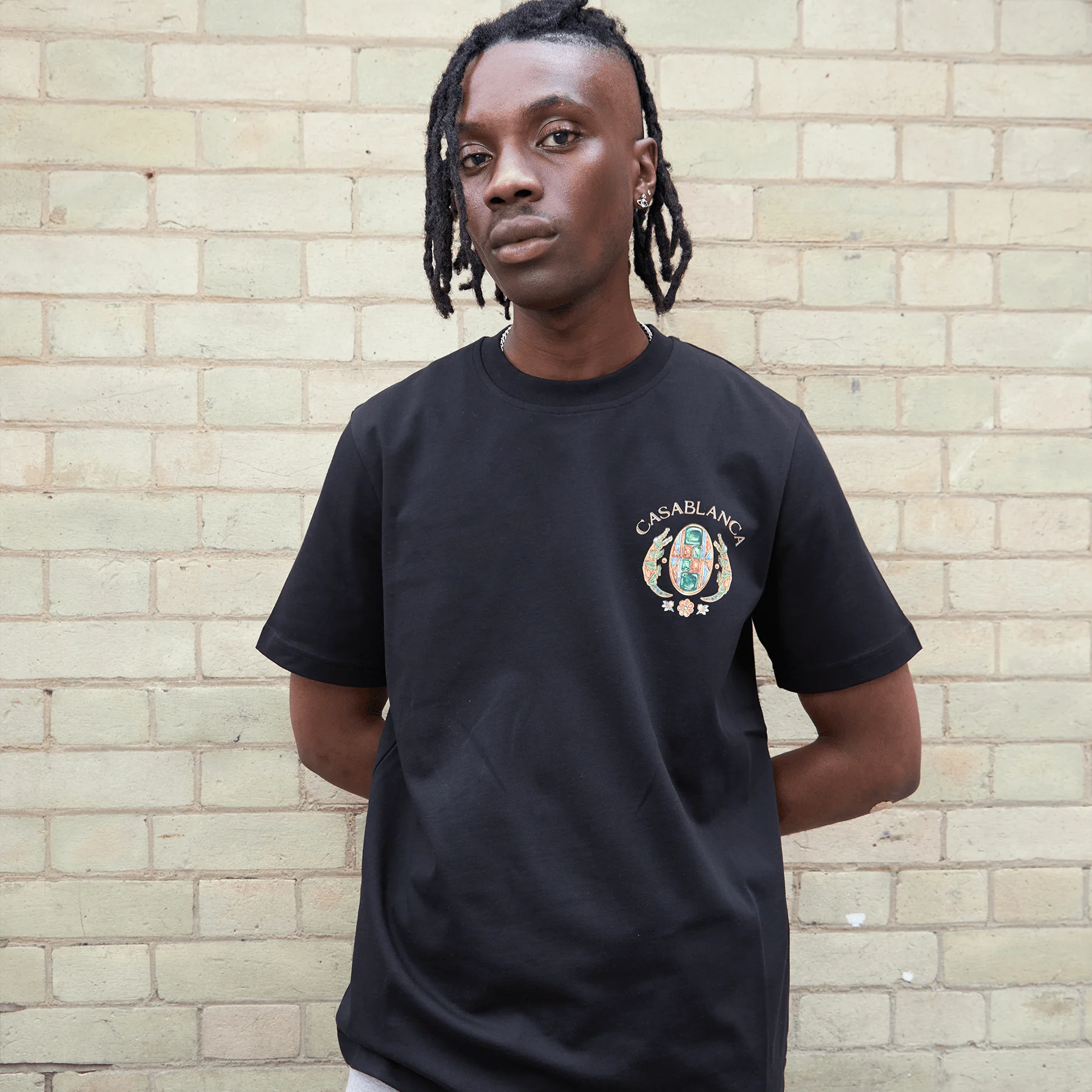 Casablanca Joyaux D Afrique Tennis Club Printed T Shirt 'Black' - Image 3