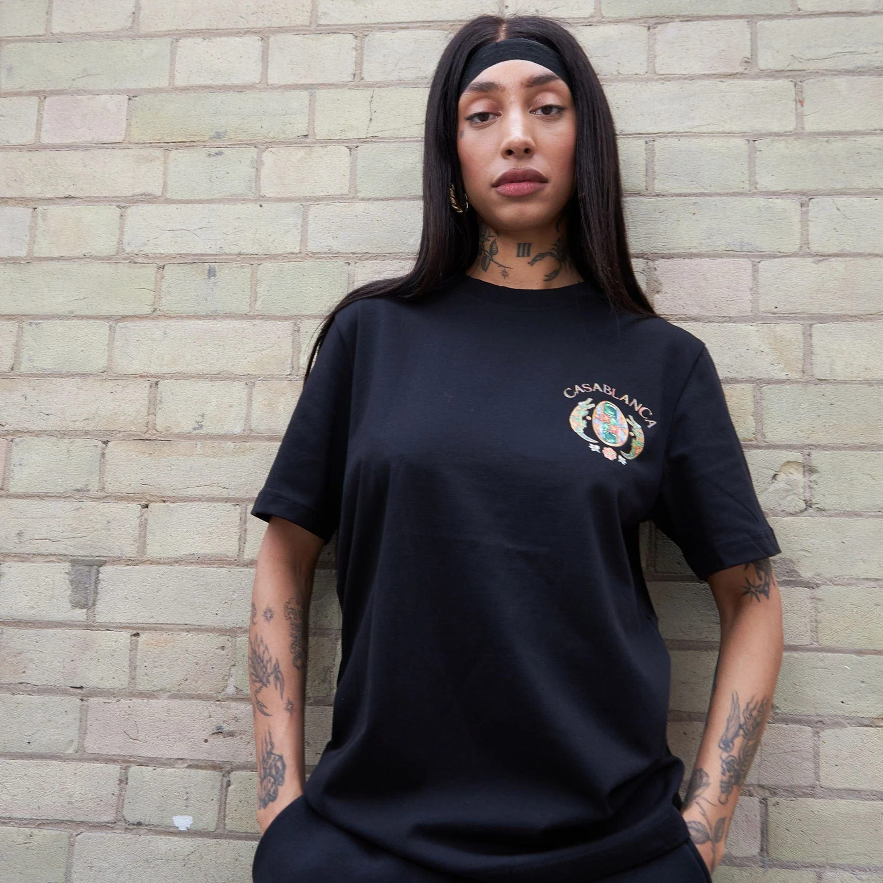 Casablanca Joyaux D Afrique Tennis Club Printed T Shirt 'Black' - Image 4
