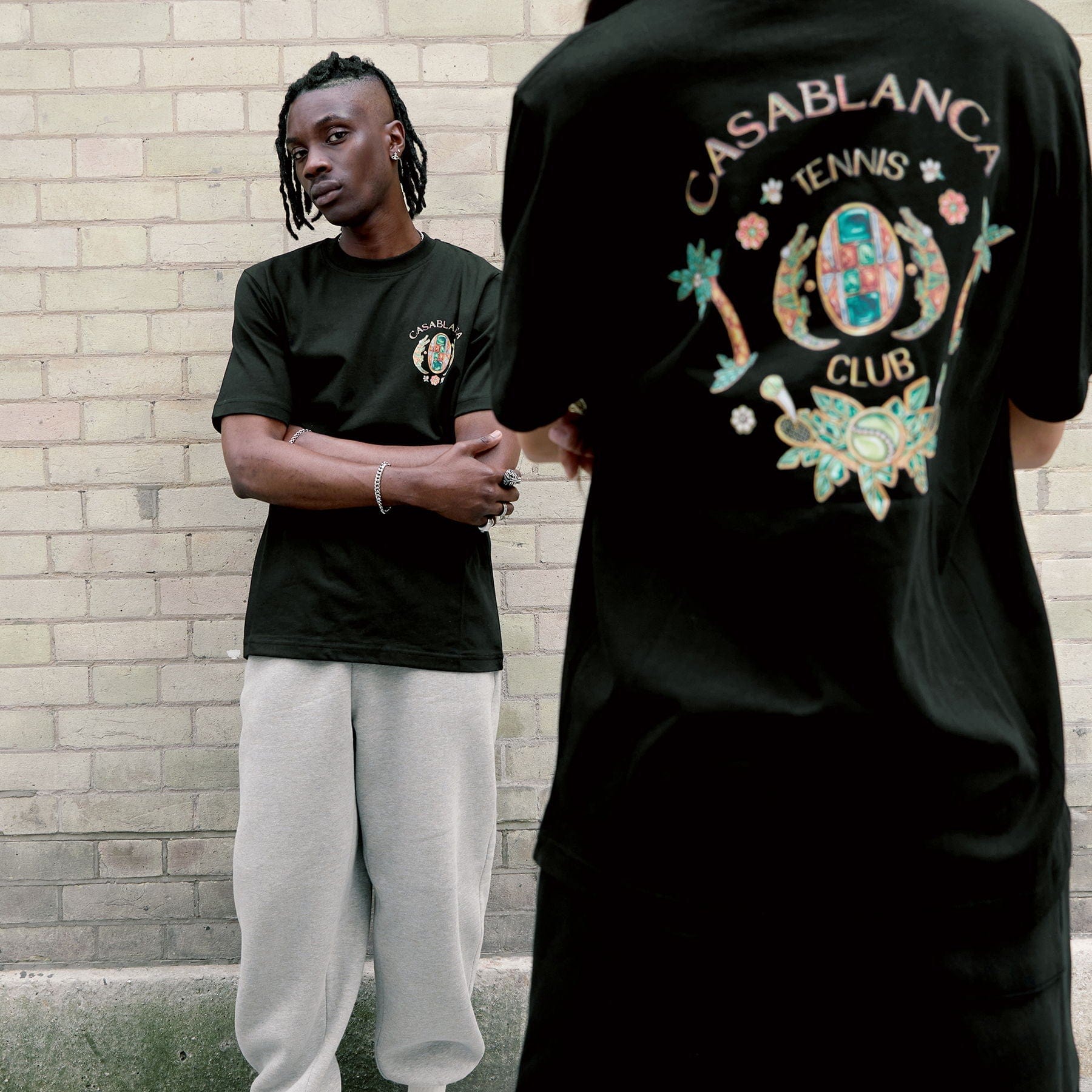 Casablanca Joyaux D Afrique Tennis Club Printed T Shirt 'Black' - Image 5