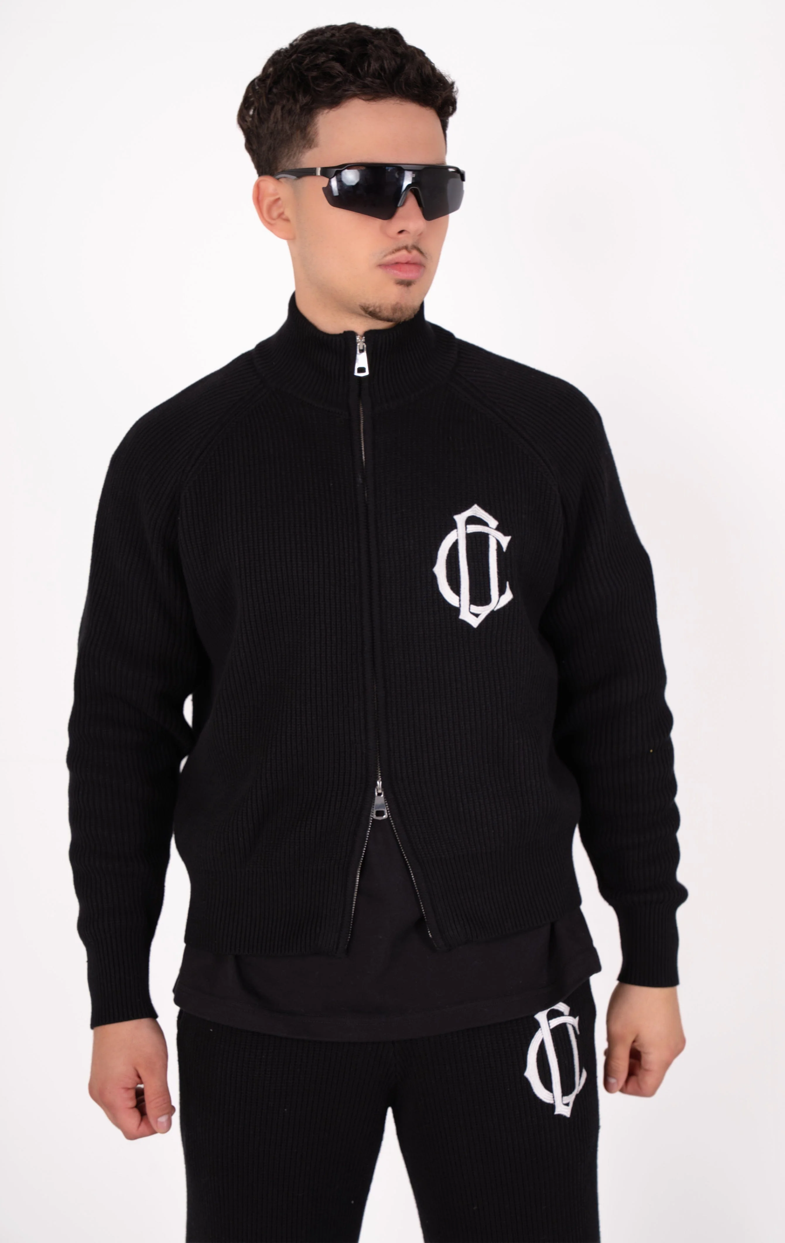 Cardair CD Emblem Knit Track Top - Black - Image 3