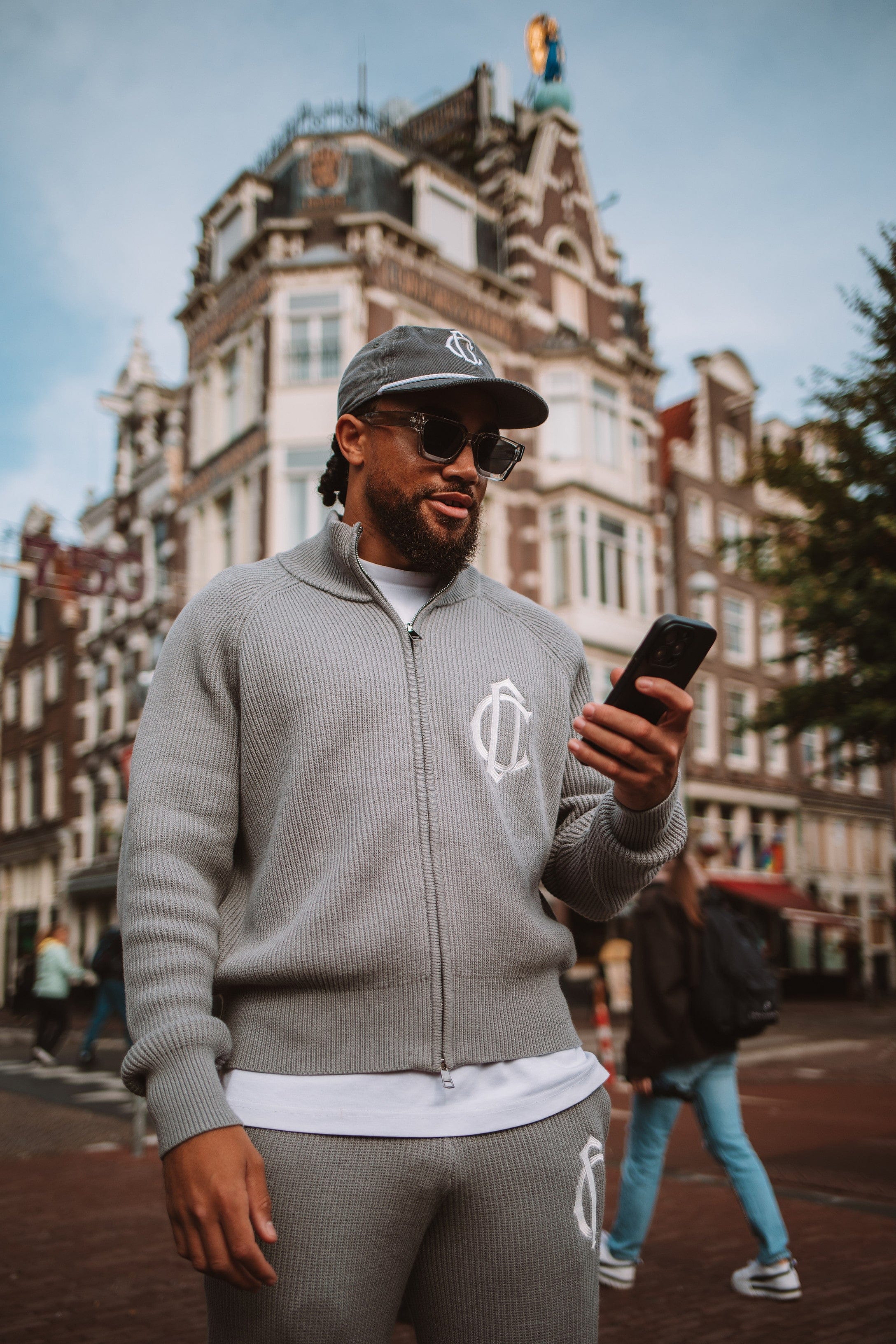 Cardair CD Emblem Knit Track Top - Grey - Image 2