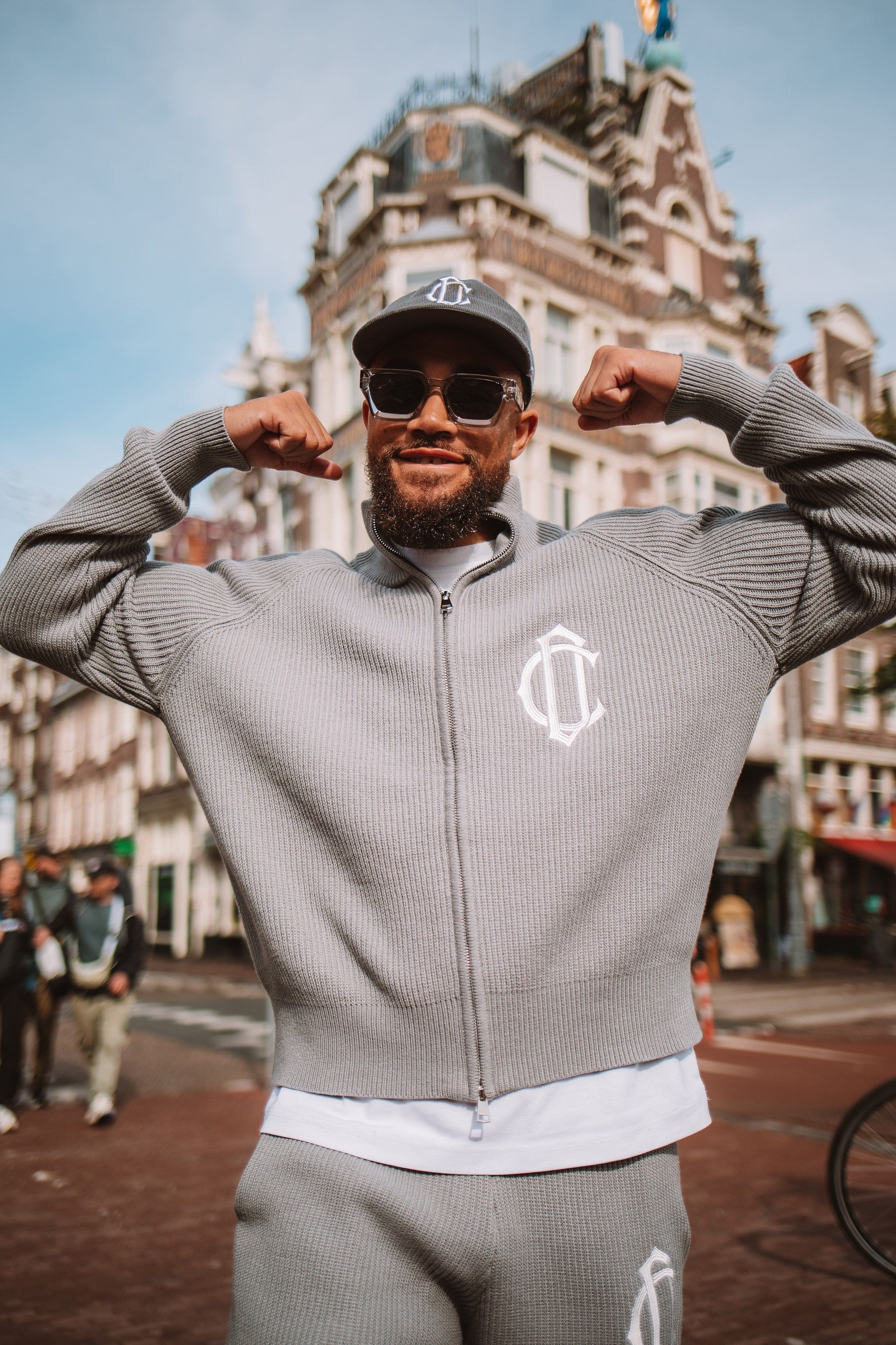Cardair CD Emblem Knit Track Top - Grey - Image 3