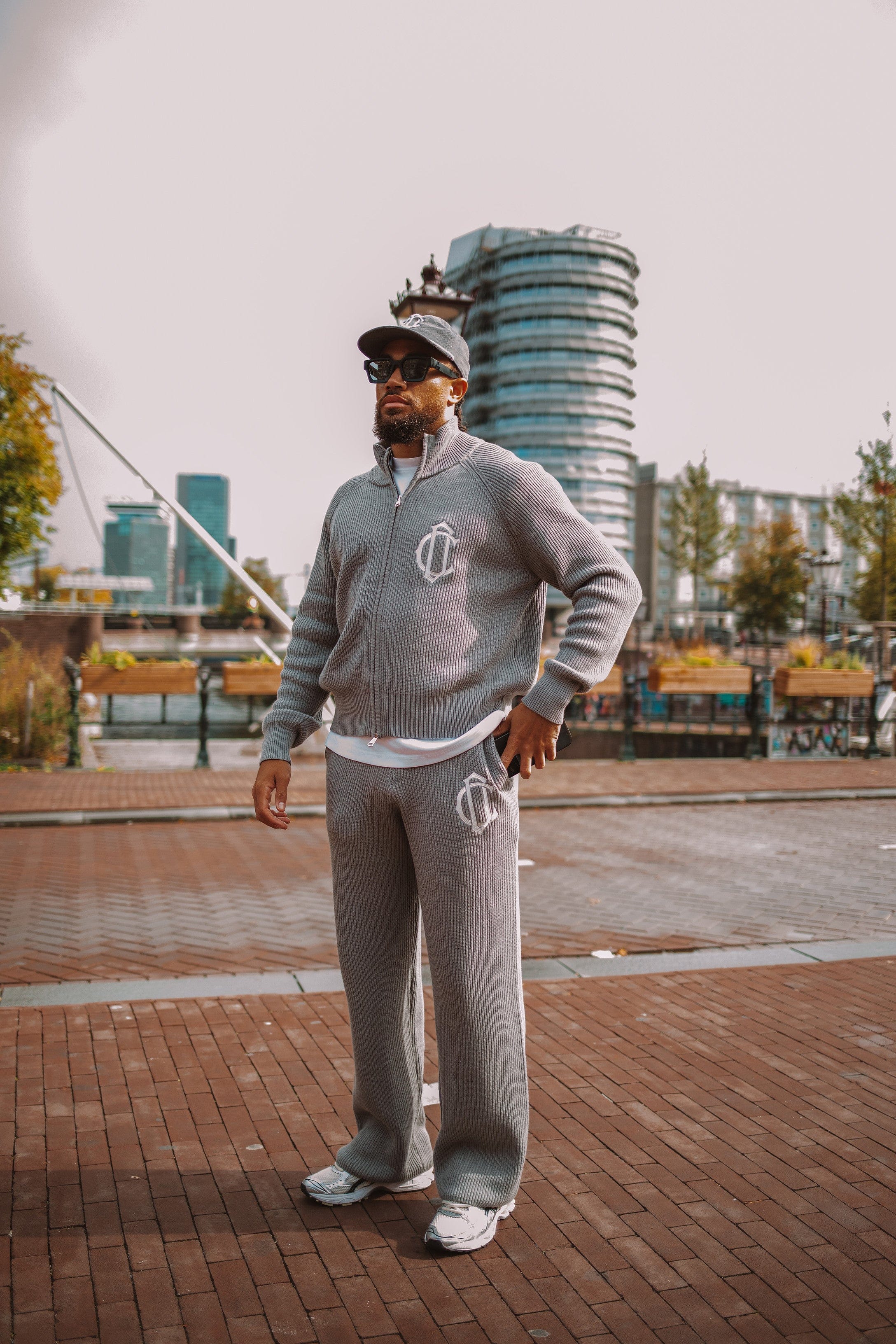 Cardair CD Emblem Knit Track Top - Grey - Image 4