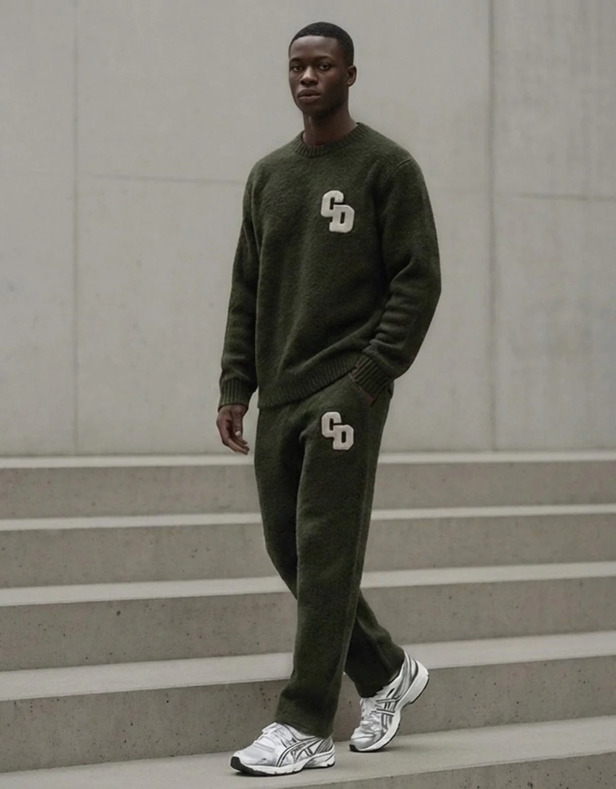 Cardair CD Logo Knit Joggers - Olive - Image 3