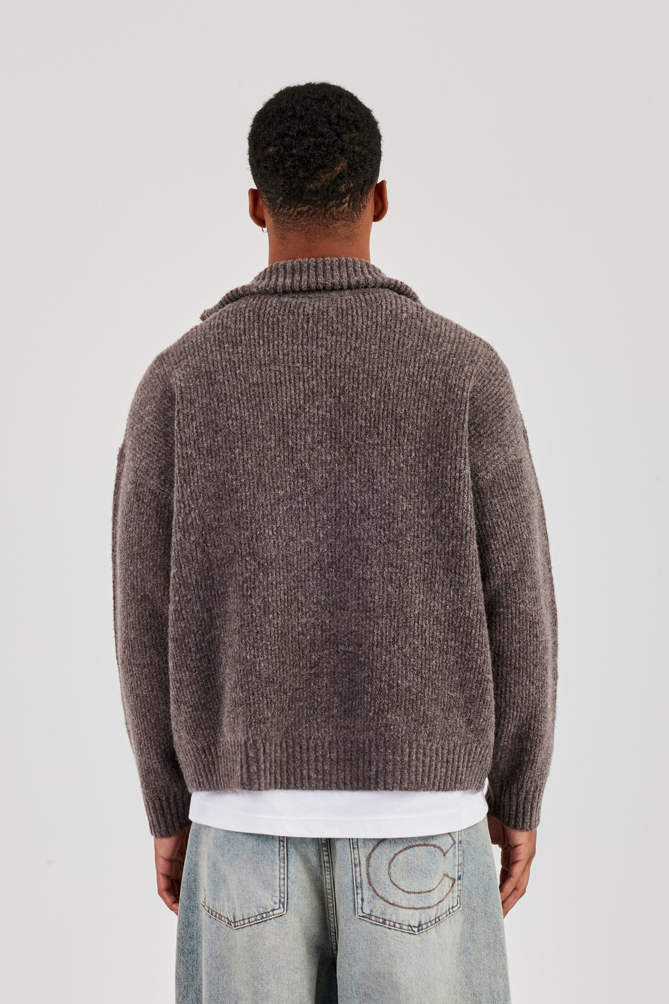 Cernucci Chunky Knitted Funnel Neck - Mocha - Image 4