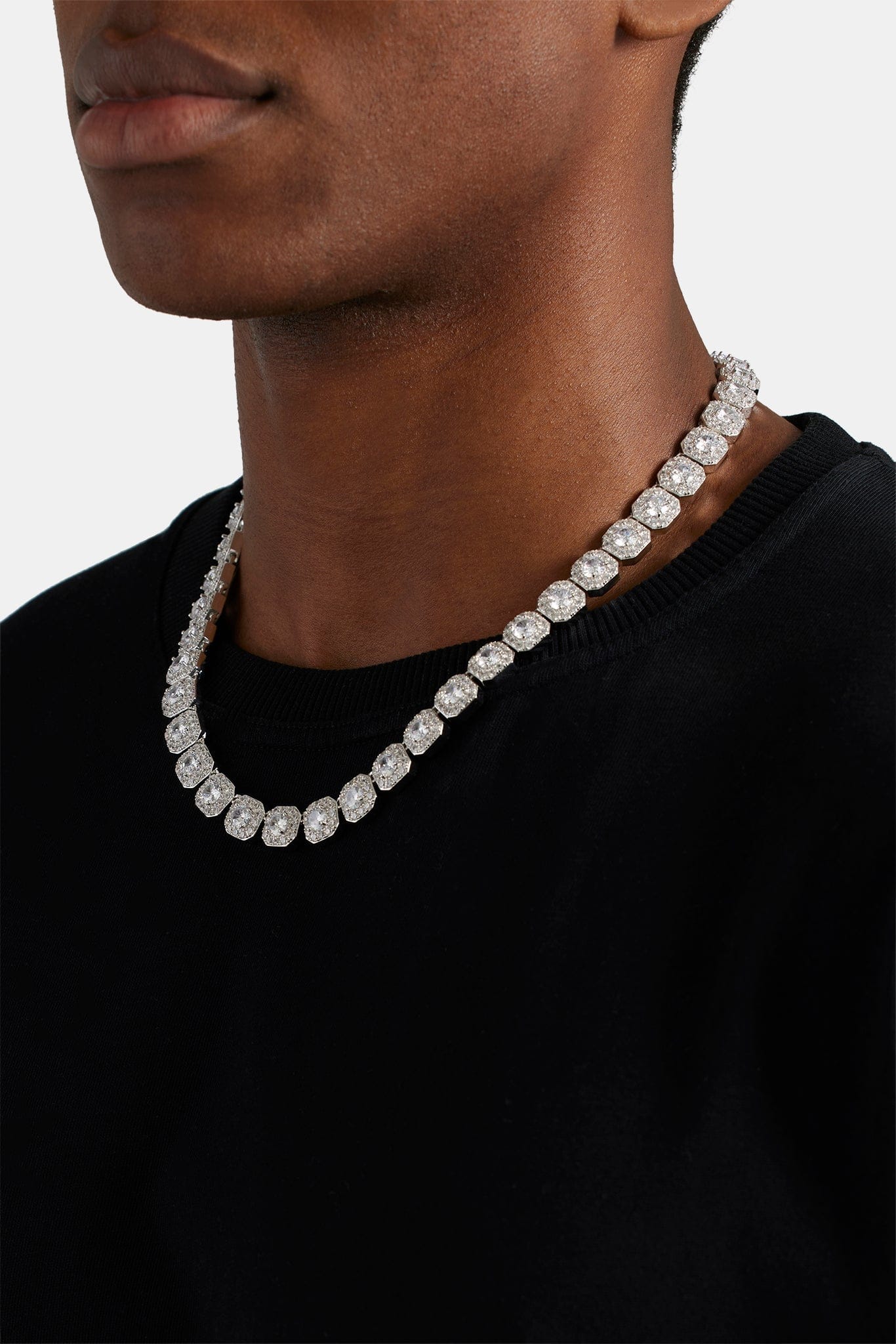 Cernucci Clustered Tennis Chain - 10mm - White - Image 3