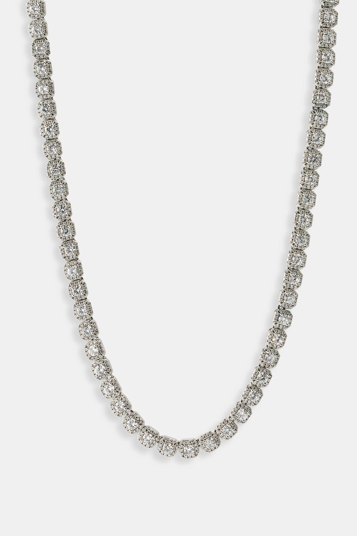 Cernucci Clustered Tennis Chain - 7mm - White - Image 2