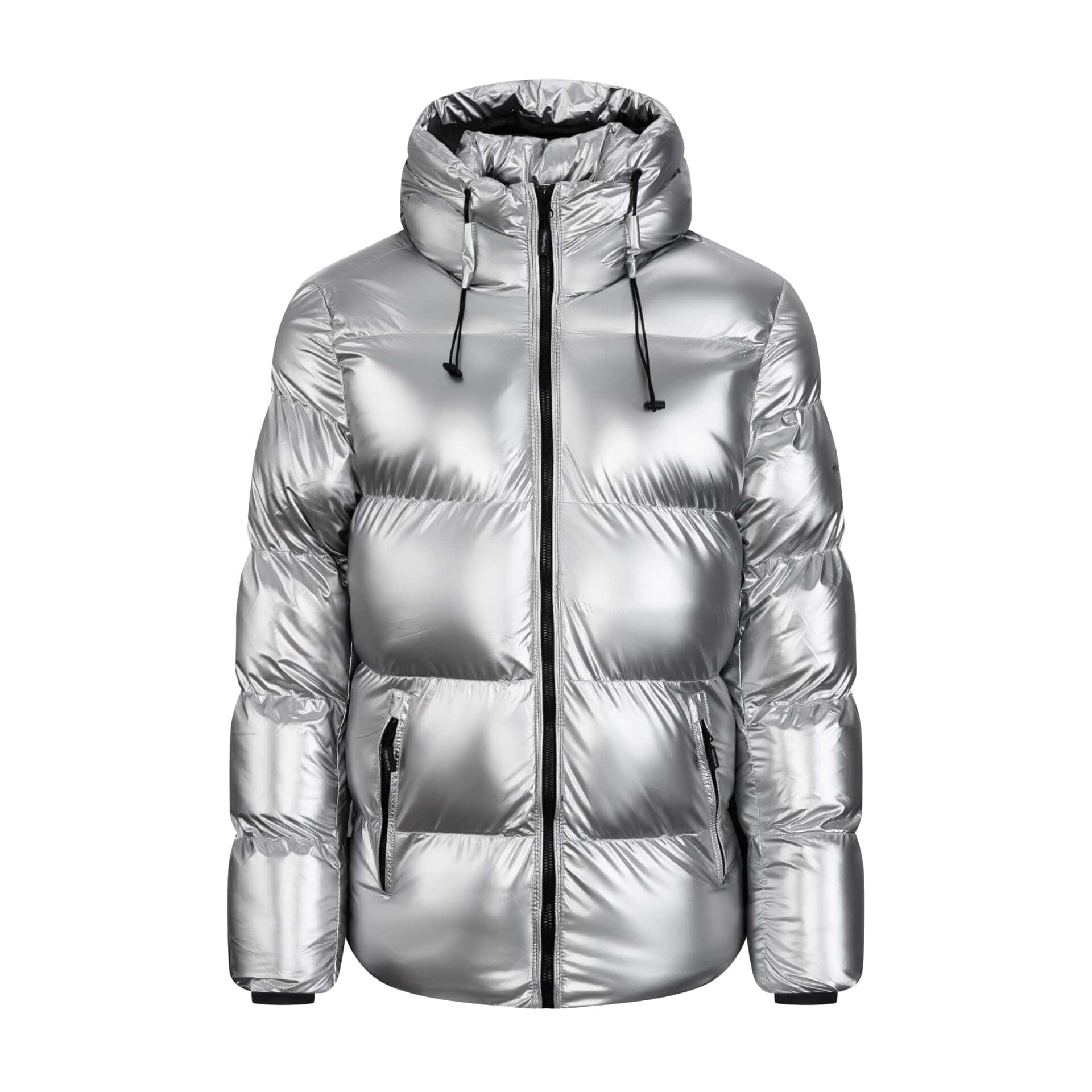 Helvetica Mountain Pioneers Cosmos Hooded Down Jacket - Silver - Image 5