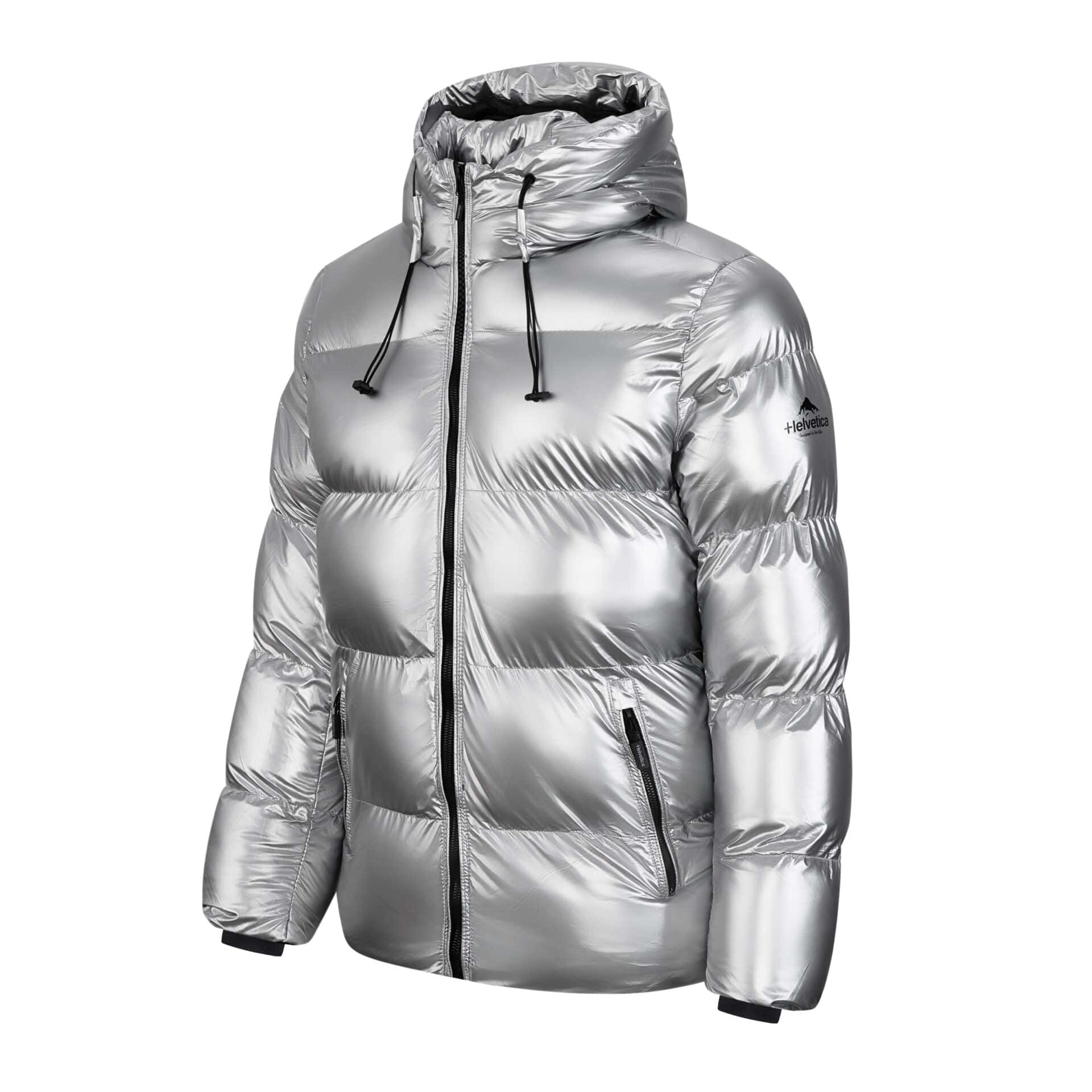 Helvetica Mountain Pioneers Cosmos Hooded Down Jacket - Silver - Image 6