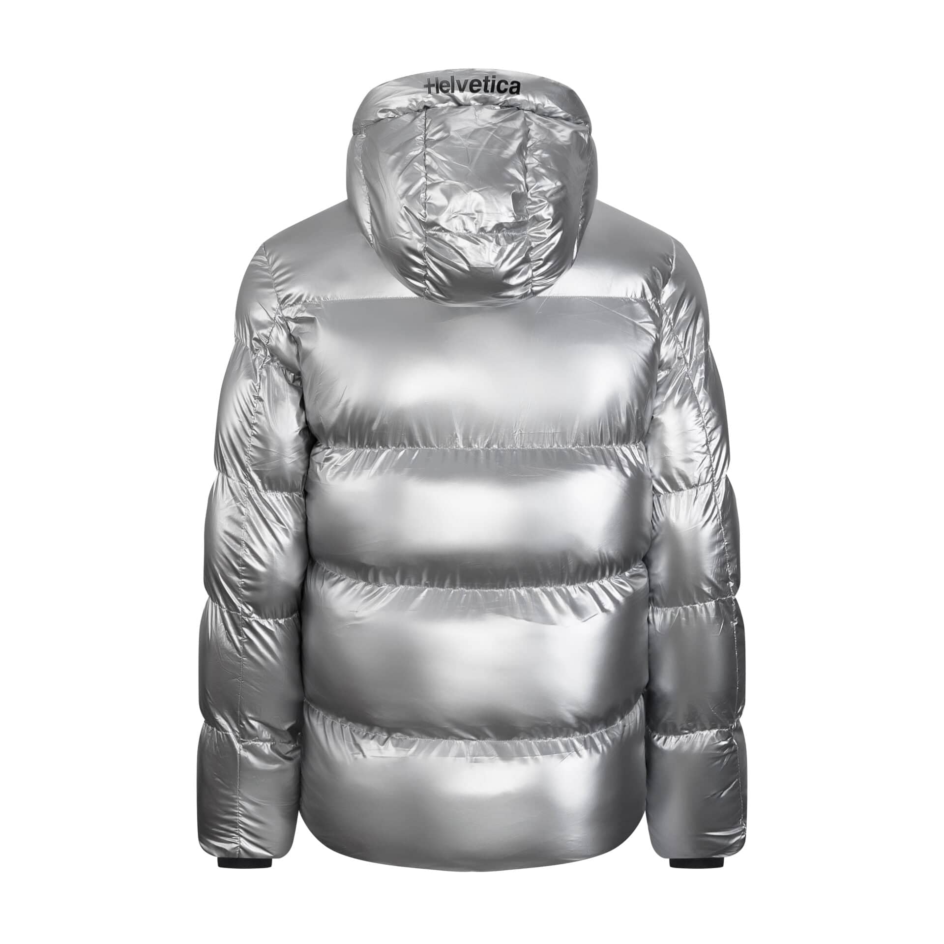Helvetica Mountain Pioneers Cosmos Hooded Down Jacket - Silver - Image 7