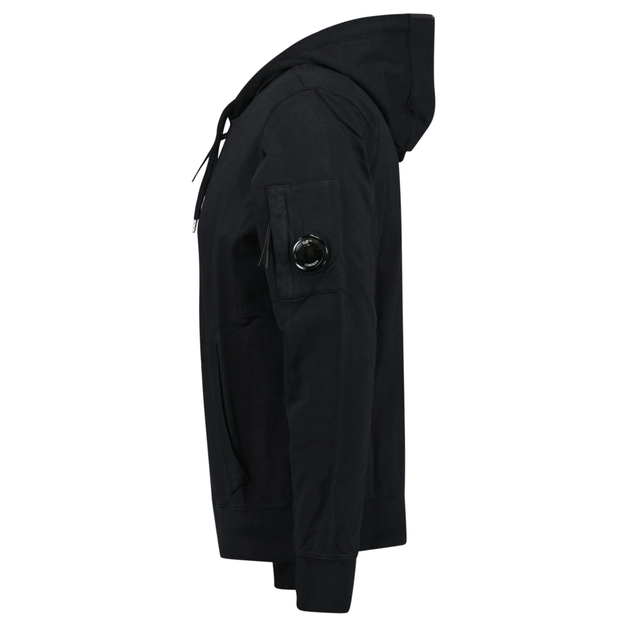 CP Company CP Company Light Fleece Lens Zip Hoodie Black - Image 2