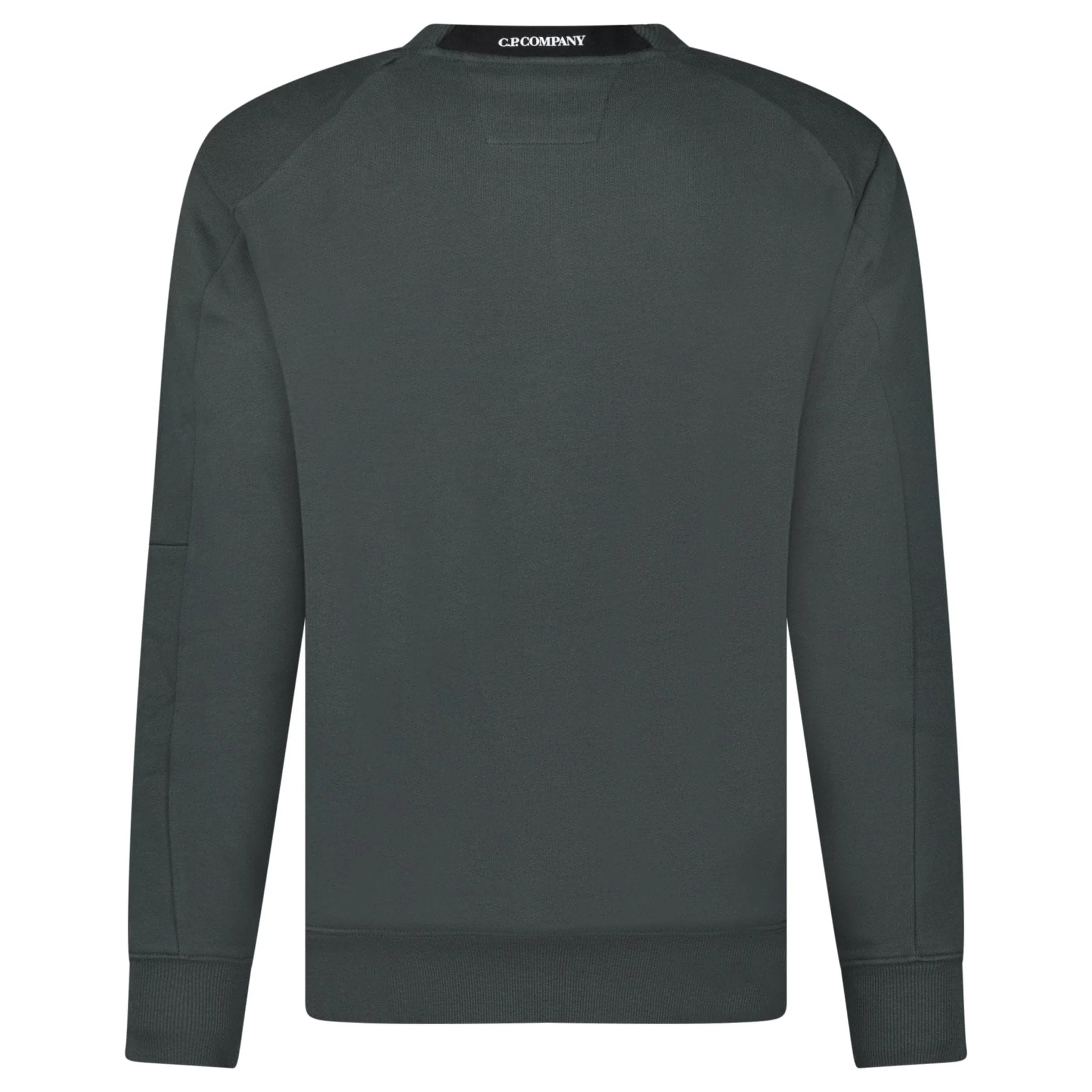 CP Company Diagonal Raised Fleece Crewneck Lens Sweatshirt Dark Shadow Grey - Image 3