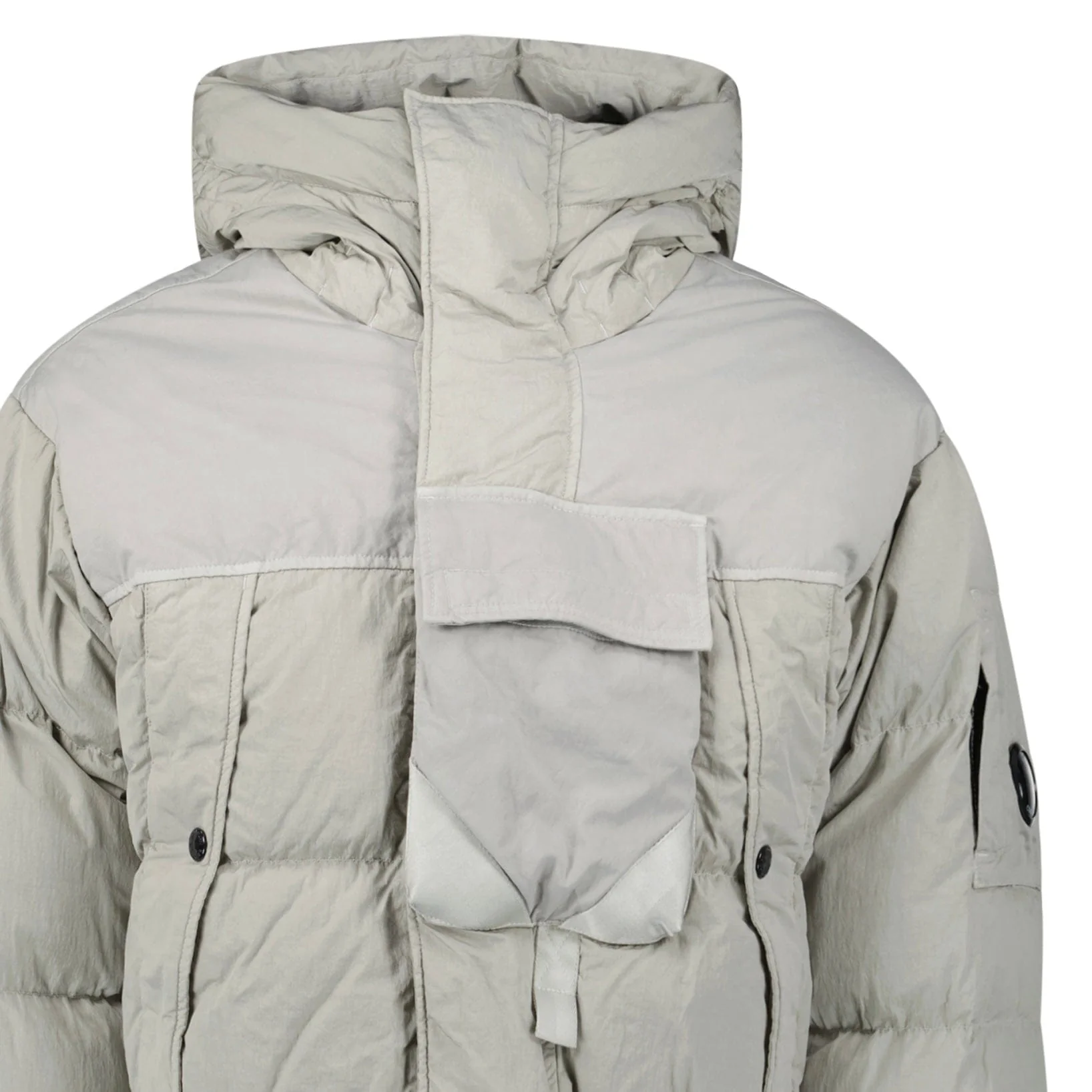 CP Company Eco-Chrome R Mixed Hooded Down Jacket Grey - Image 5