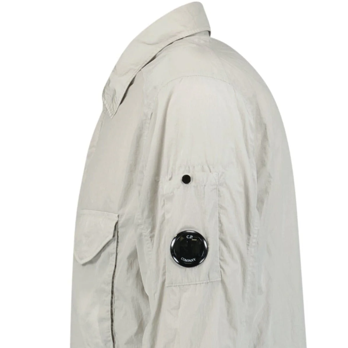 CP Company Lens Chrome Zip-Up Jacket Light Grey - Image 2