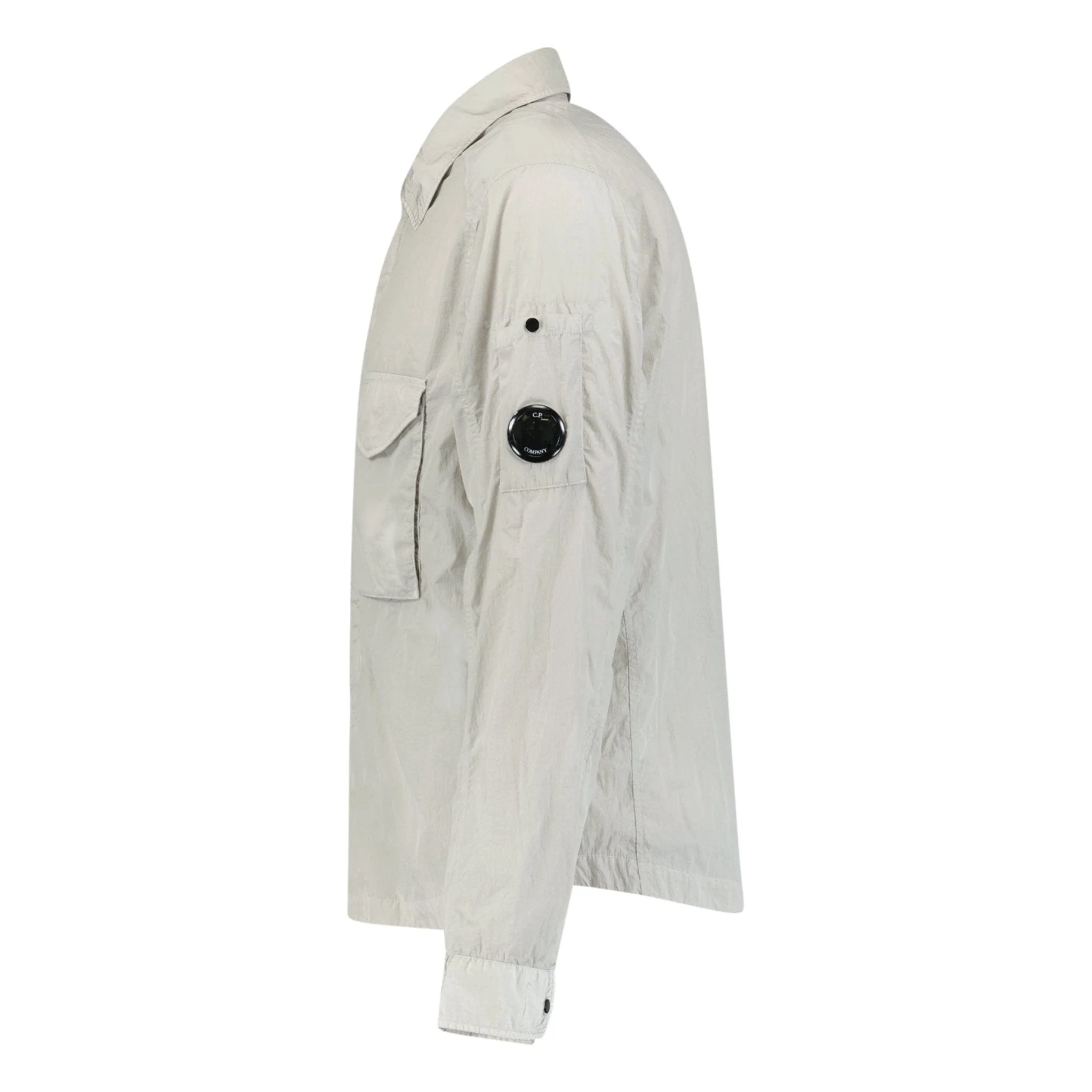CP Company Lens Chrome Zip-Up Jacket Light Grey - Image 3