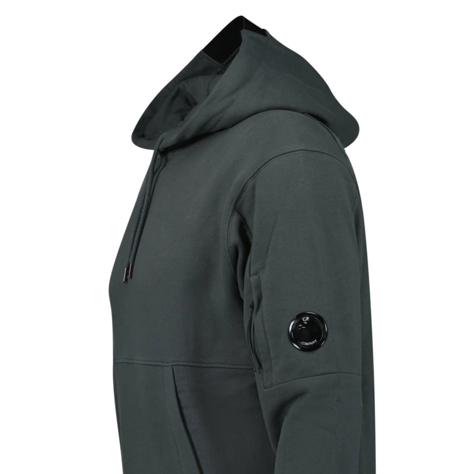 CP Company Lens Diagonal Raised Hooded Fleece Dark Shadow Grey - Image 5