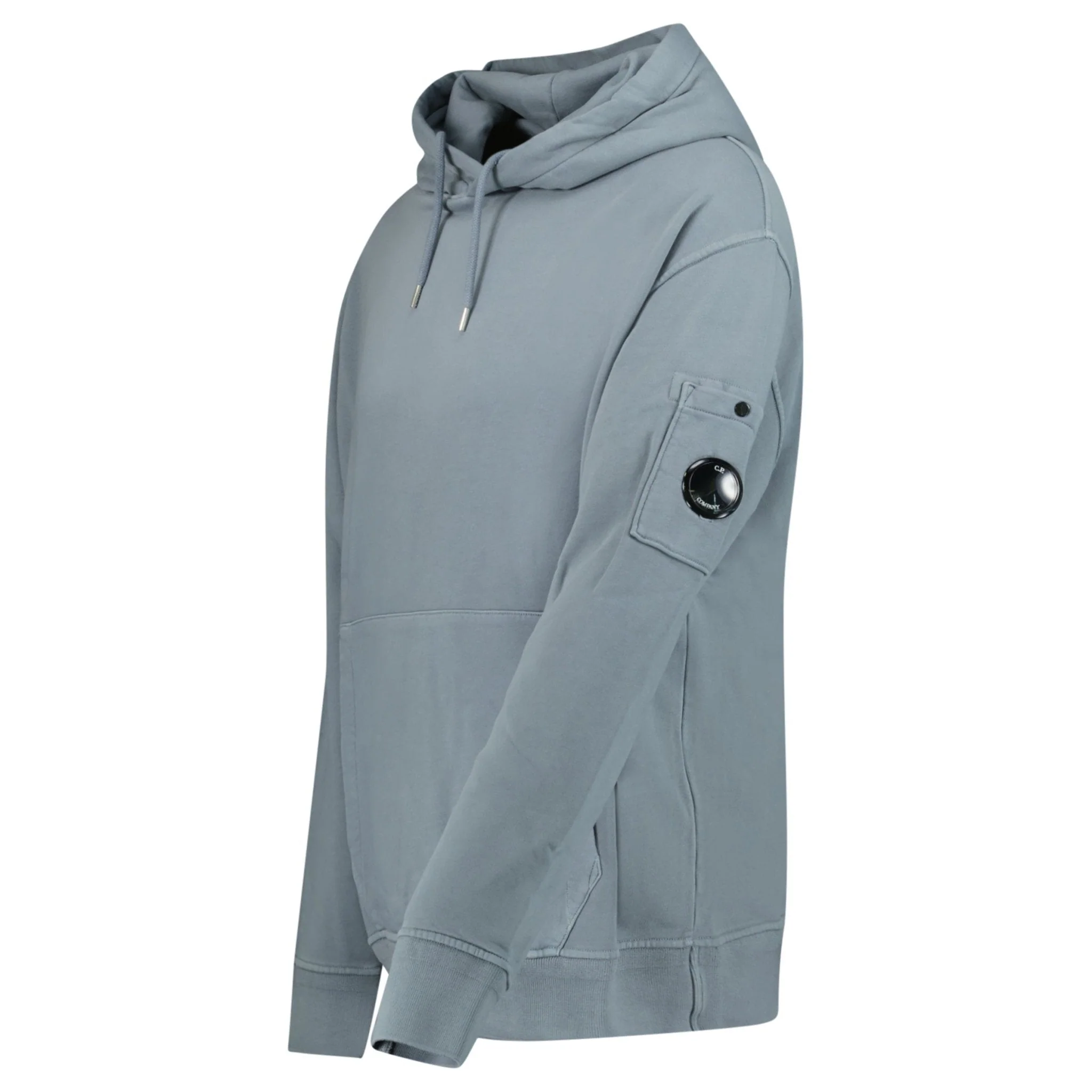CP Company Lens Diagonal Raised Hooded Fleece Stormy Weather - Image 2