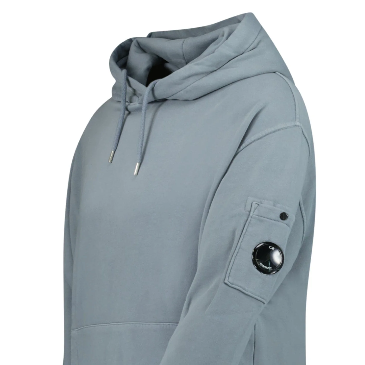 CP Company Lens Diagonal Raised Hooded Fleece Stormy Weather - Image 4